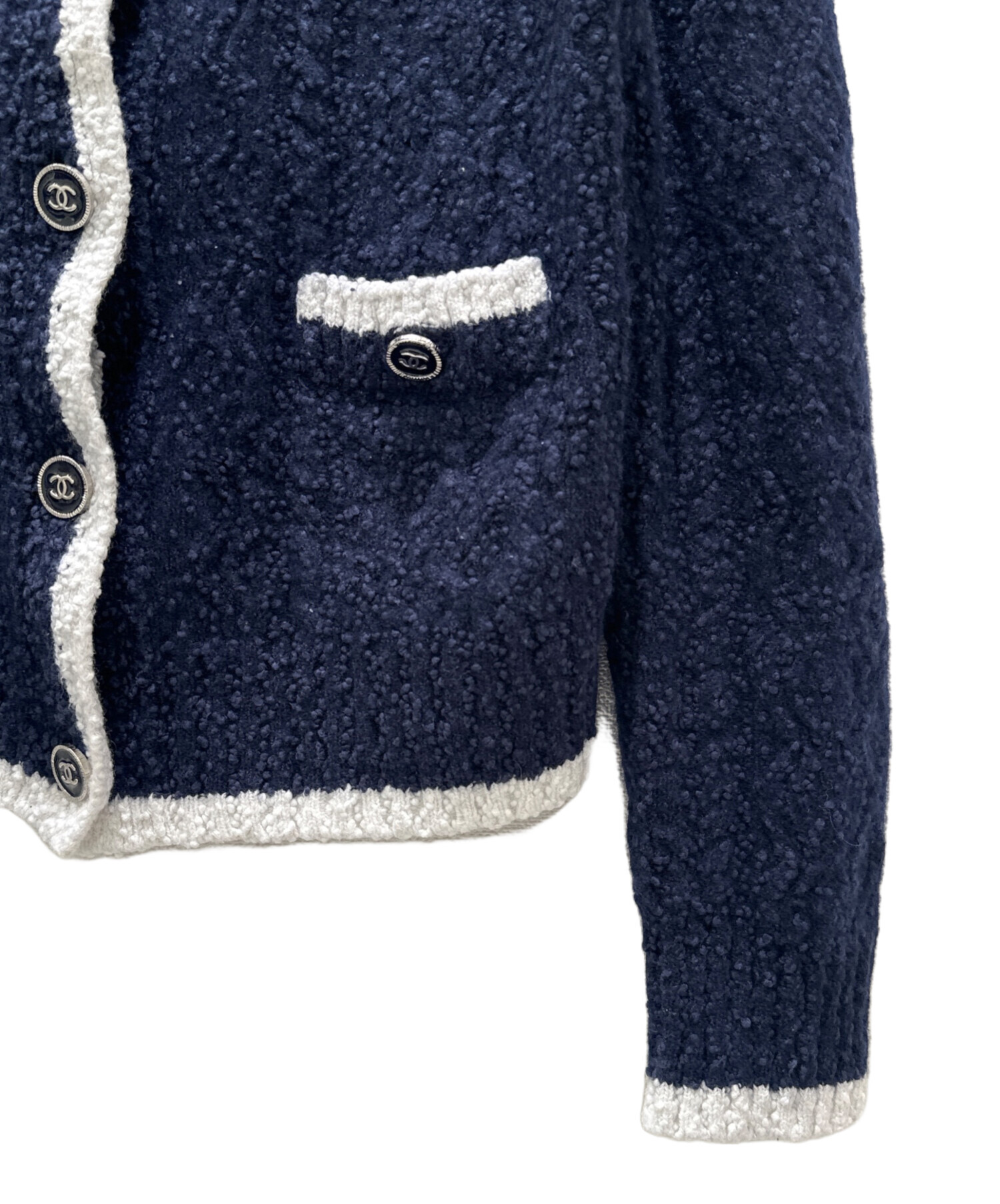 中古・古着通販】CHANEL (シャネル) ココボタンカシミヤ混ニット 