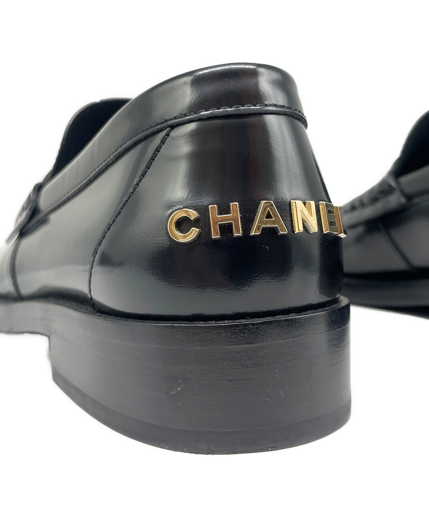 中古・古着通販】CHANEL (シャネル) CHANELロゴ レザーローファー