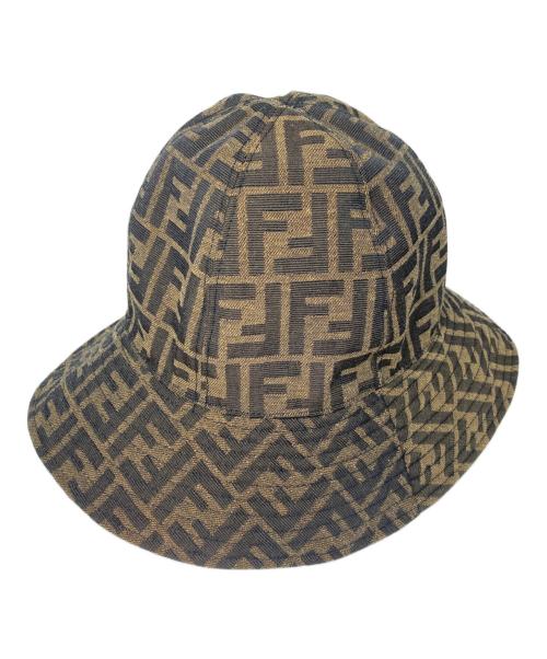 試着のみ　フェンディ　ズッカ　ハット 中古・古着通販】FENDI (フェンディ) ズッカ柄バケットハット ブラウン