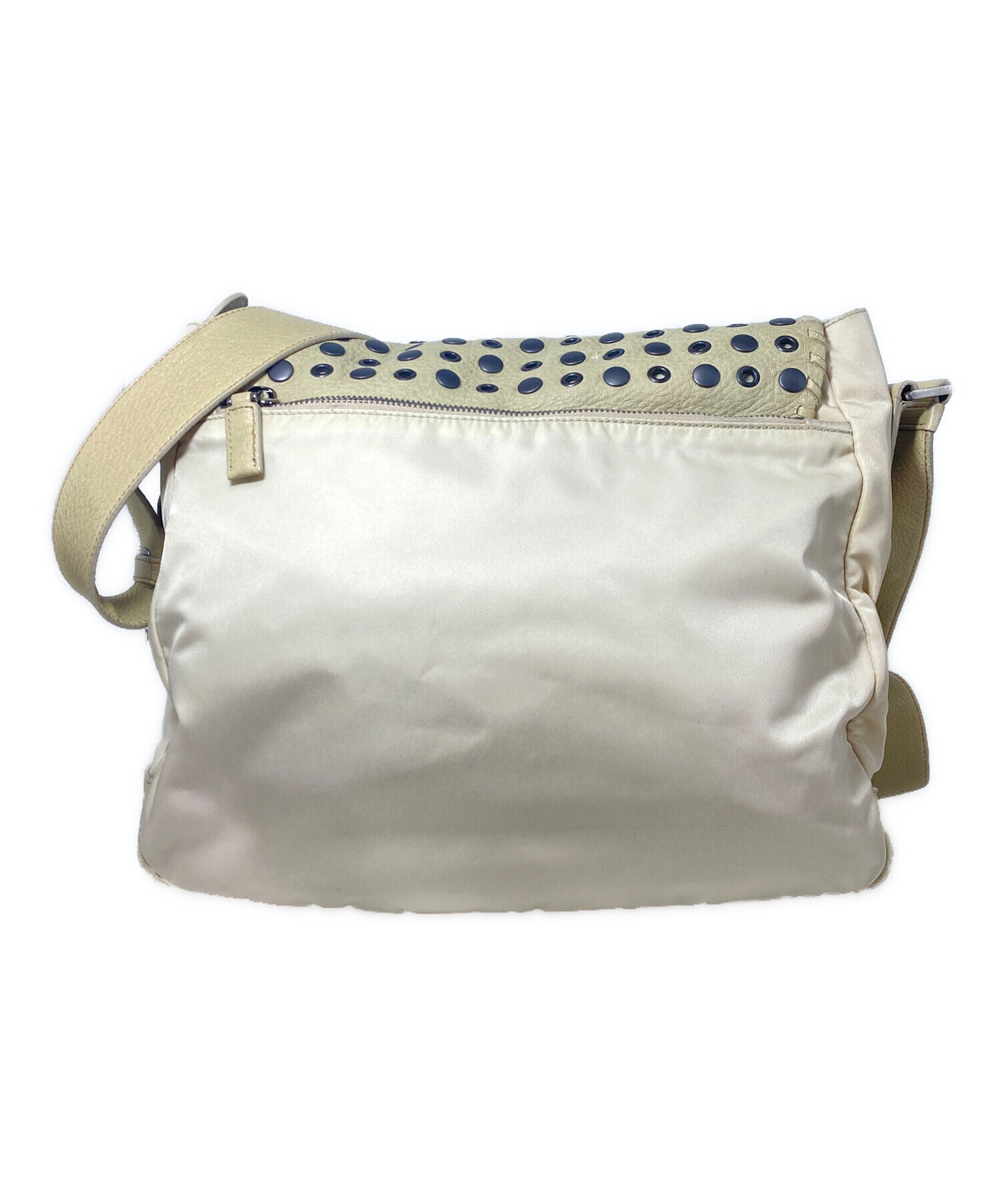中古・古着通販】PRADA (プラダ) パンチングショルダーバッグ ベージュ 