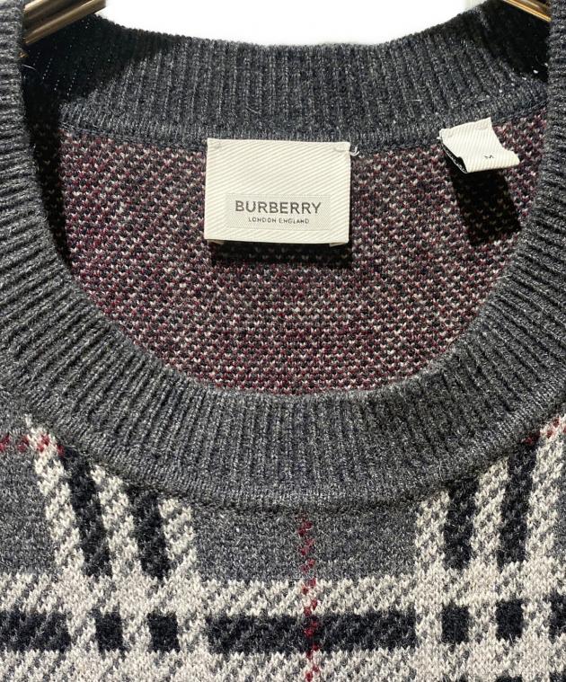 中古・古着通販】BURBERRY (バーバリー) カシミヤ チェックニット