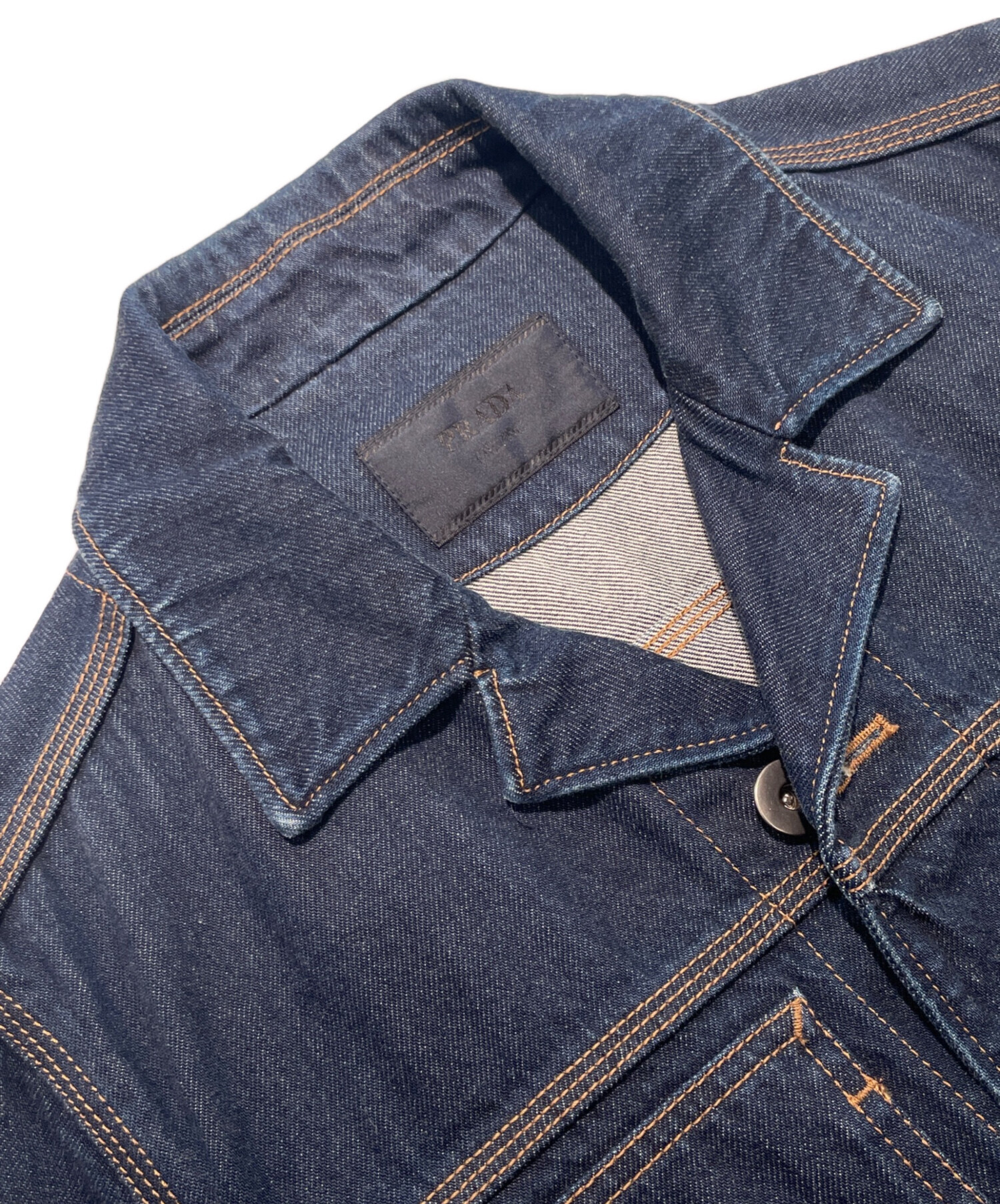 中古・古着通販】PRADA (プラダ) 開襟デニムジャケット インディゴ