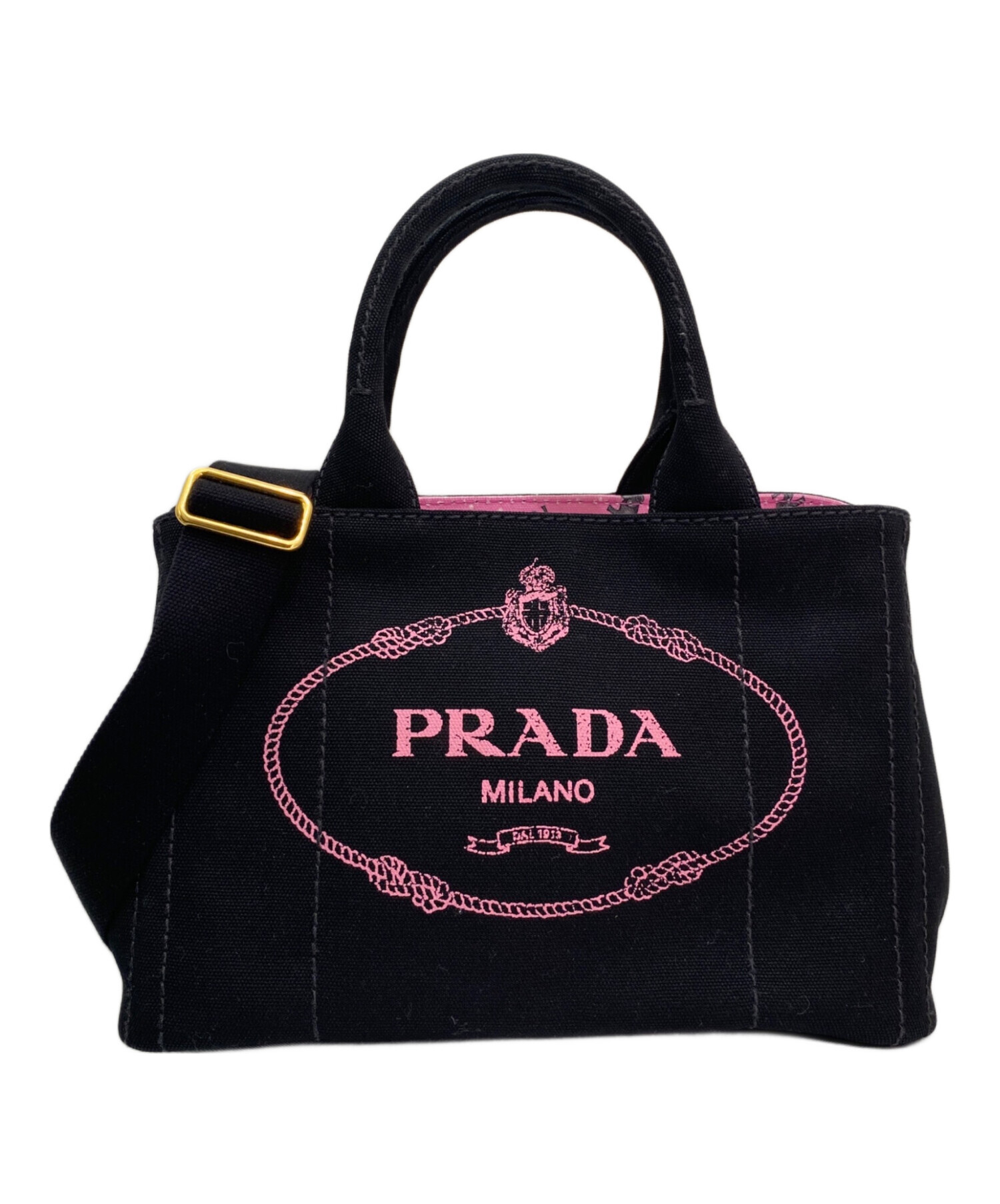 中古・古着通販】PRADA (プラダ) カナパハンドバッグ ブラック 