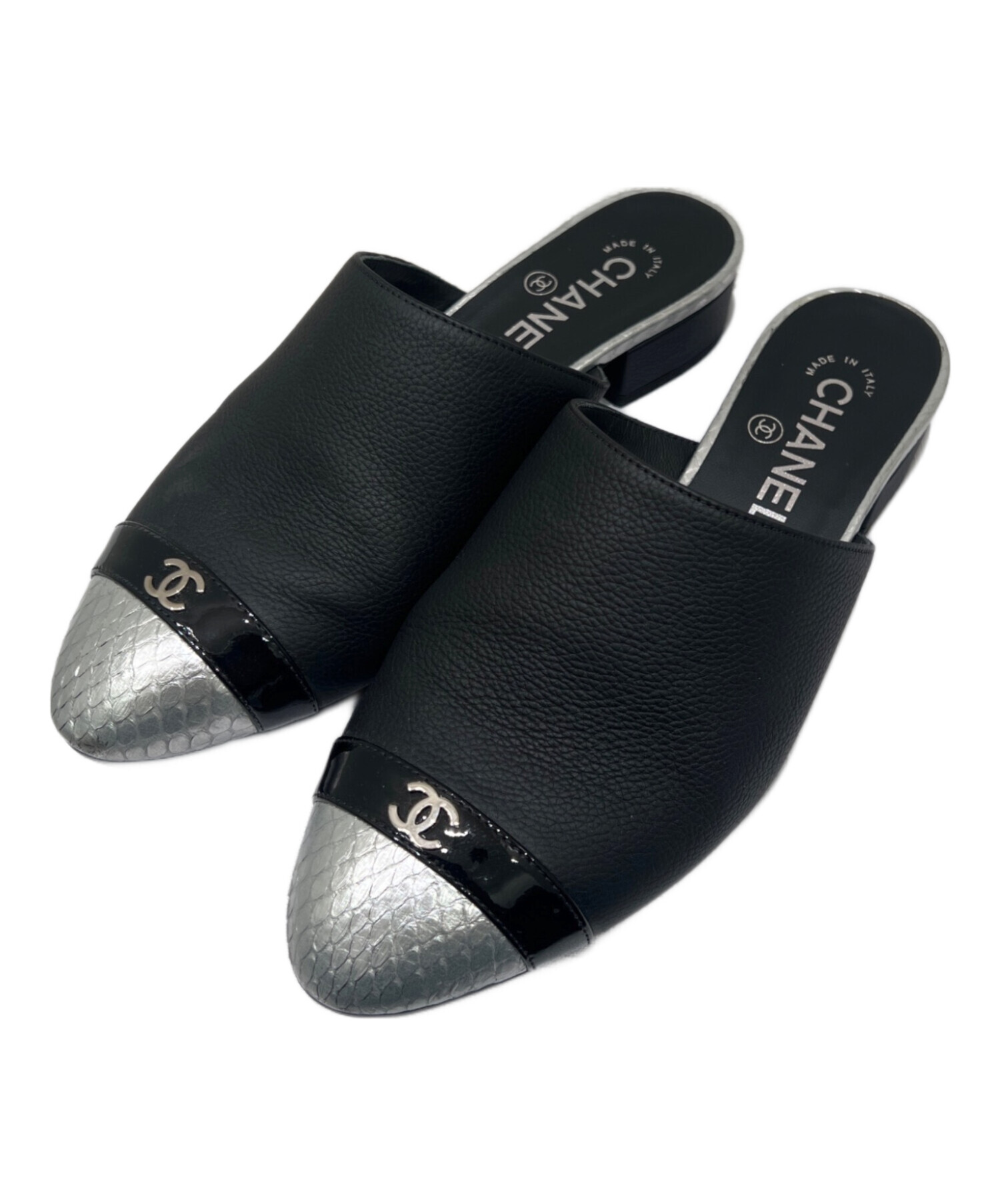 中古・古着通販】CHANEL (シャネル) ココマークミュール ブラック 
