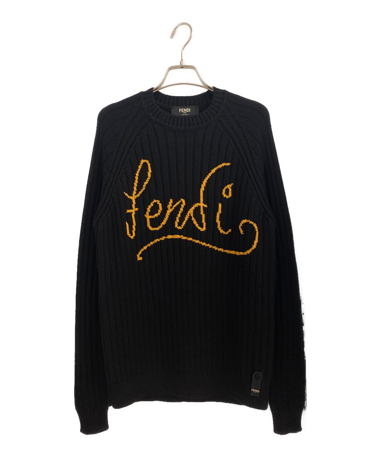 中古・古着通販】FENDI (フェンディ) 21AW ロゴニット ブラック サイズ 