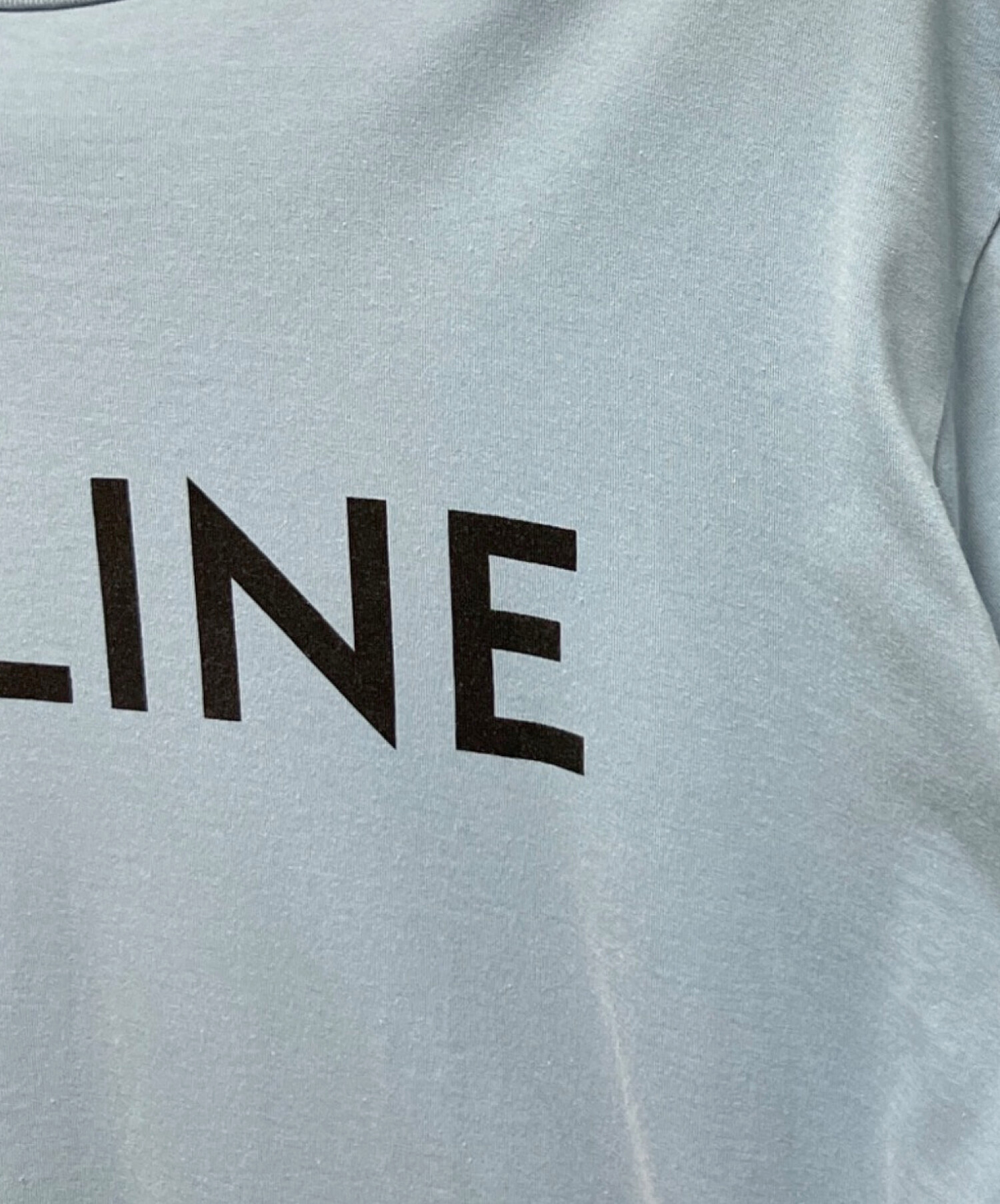 中古・古着通販】CELINE (セリーヌ) ルーズロゴTシャツ スカイブルー 