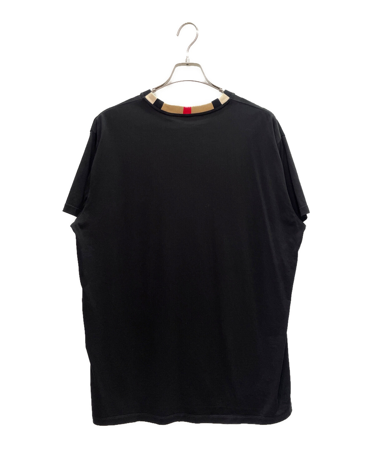 BURBERRY ロゴ刺繍 Tシャツ ブラック 中古・古着通販】BURBERRY (バーバリー) ロゴ刺繍Tシャツ ブラック