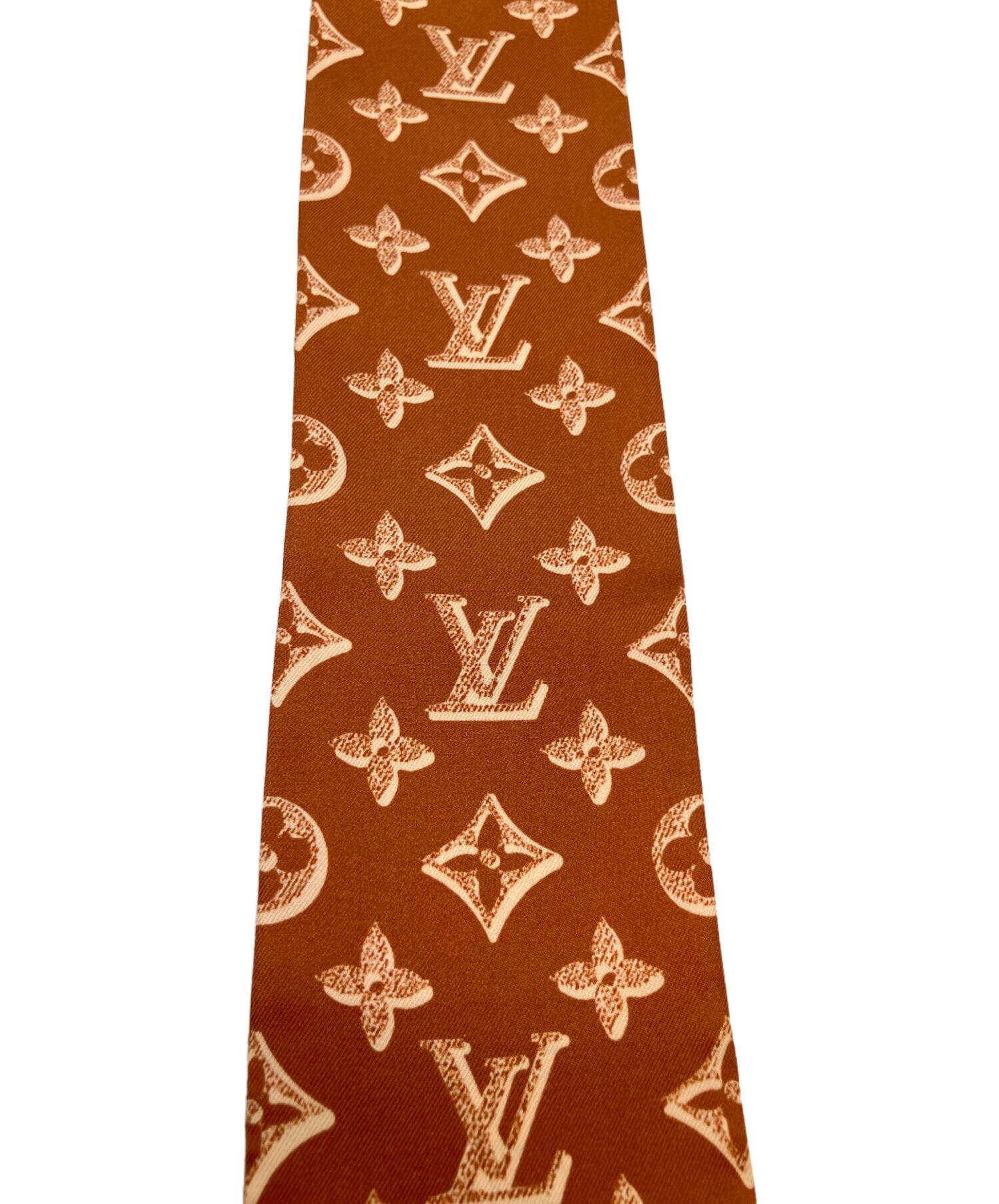 美品】ルイヴィトン ダミエ スカーフ みどり オレンジ シルク100