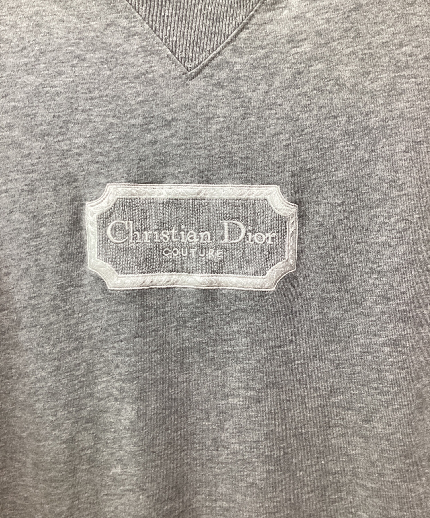 DIOR グレー Tシャツ ロゴ刺繍 Sサイズ 中古・古着通販】Dior (ディオール) ロゴ刺繍Tシャツ グレー サイズ:M