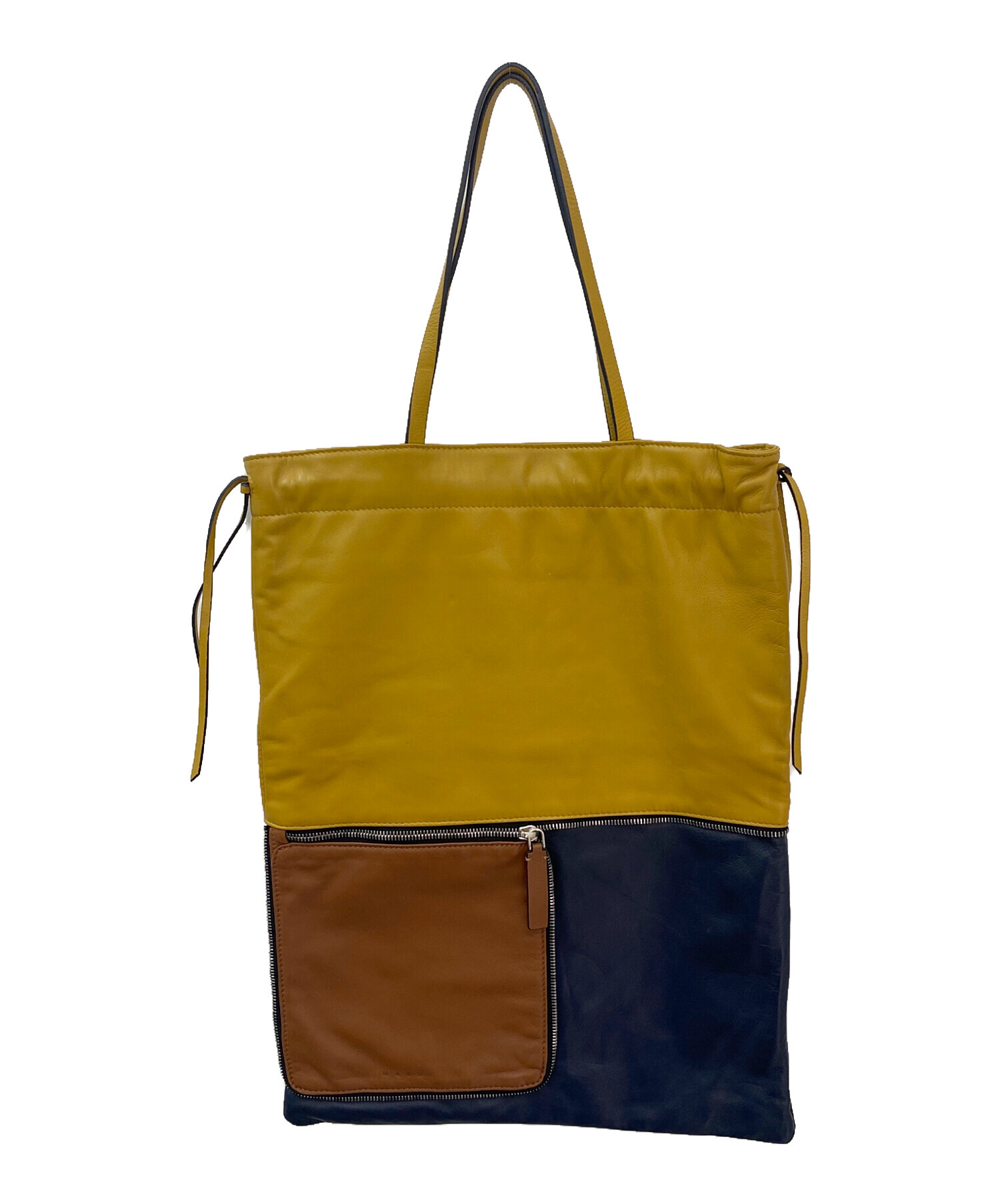 中古・古着通販】MARNI (マルニ) Leather zip tote bag ベージュ 