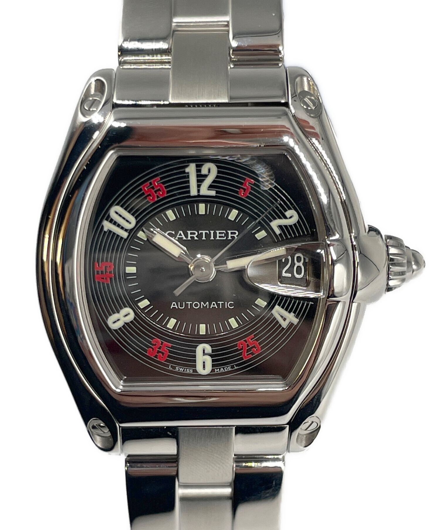 中古・古着通販】Cartier (カルティエ) ロードスターLM 黒文字盤