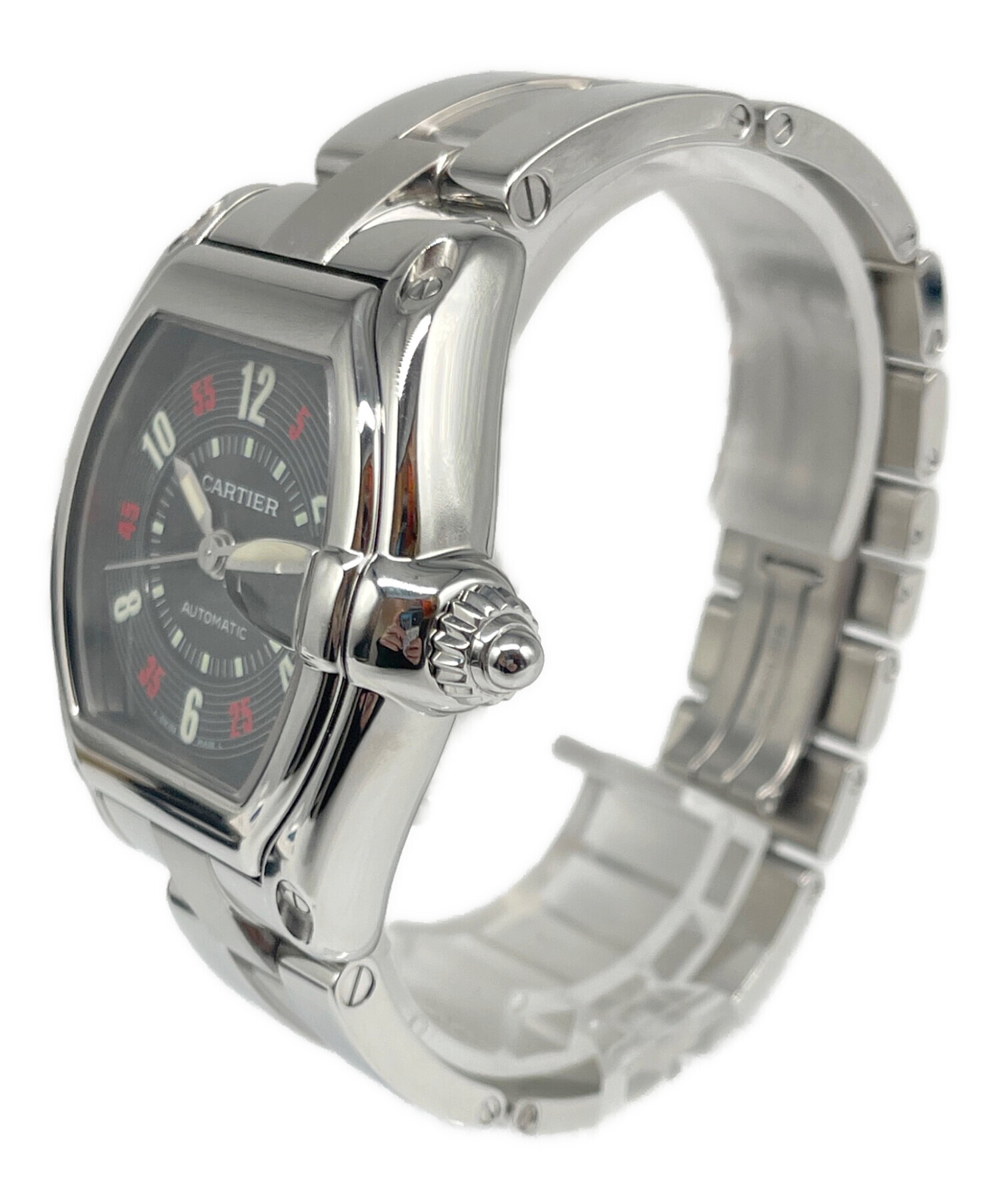 中古・古着通販】Cartier (カルティエ) ロードスターLM 黒文字盤