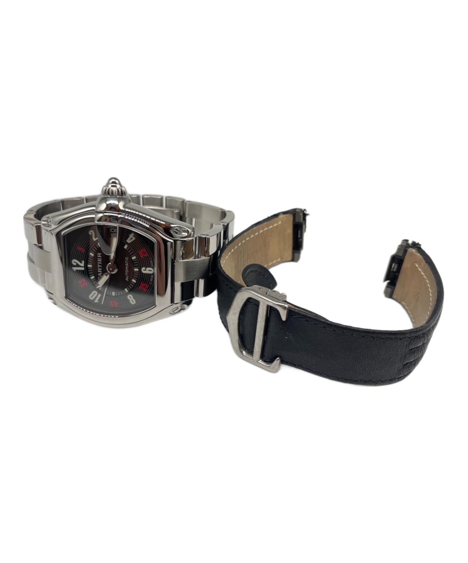 中古・古着通販】Cartier (カルティエ) ロードスターLM 黒文字盤