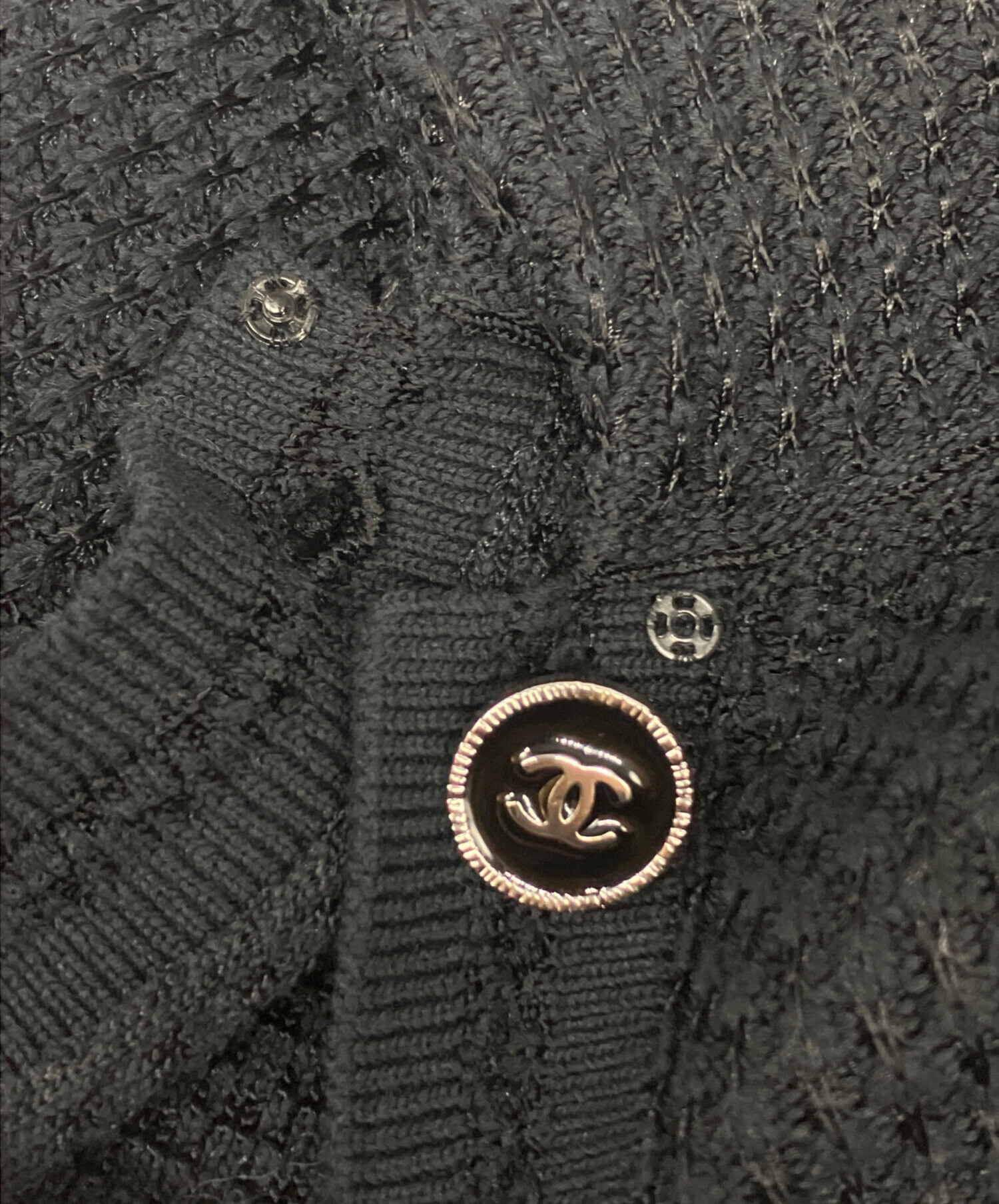 中古・古着通販】CHANEL (シャネル) 半袖コットンジャケット ブラック