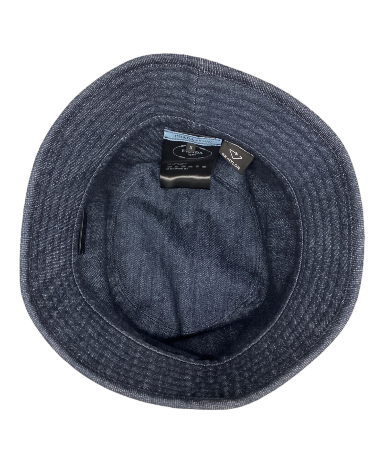 中古・古着通販】PRADA (プラダ) プレートデザイン デニム切替ハット 