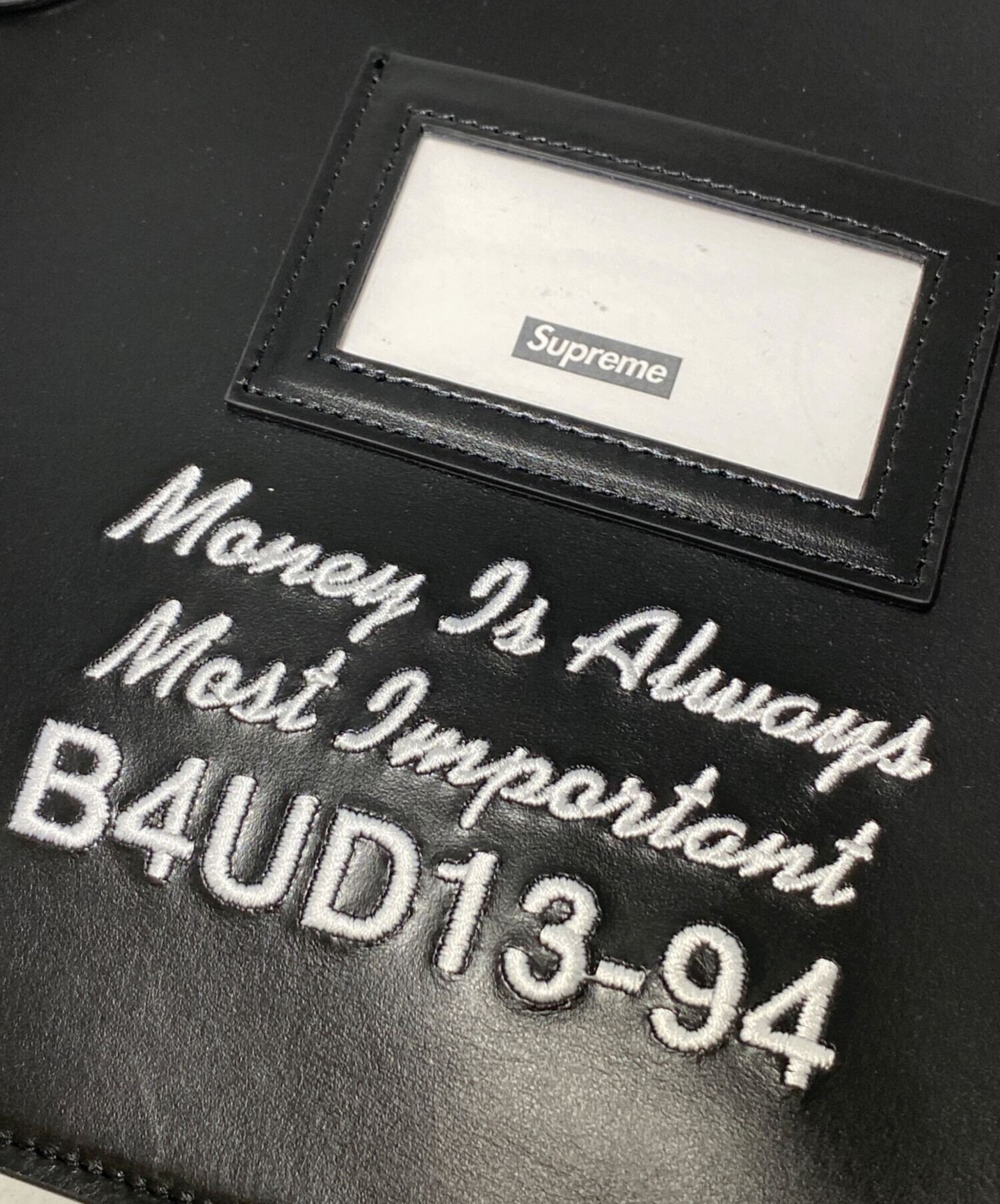 中古・古着通販】SUPREME (シュプリーム) Leather Money Bag ブラック