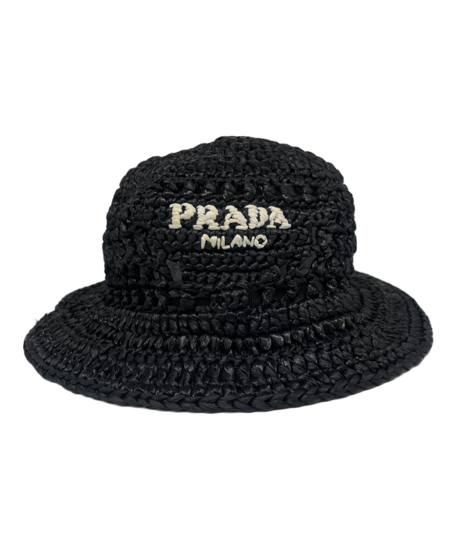 中古・古着通販】PRADA (プラダ) ウーブンファブリック バケットハット 