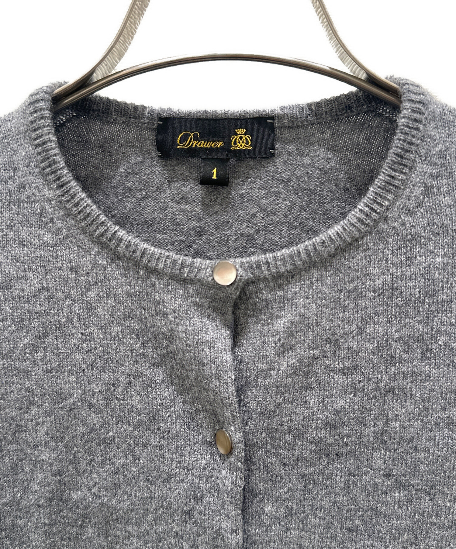 ドゥロワー カシミヤカーディガン グレー 2 DRAWER グレーカシミヤ  