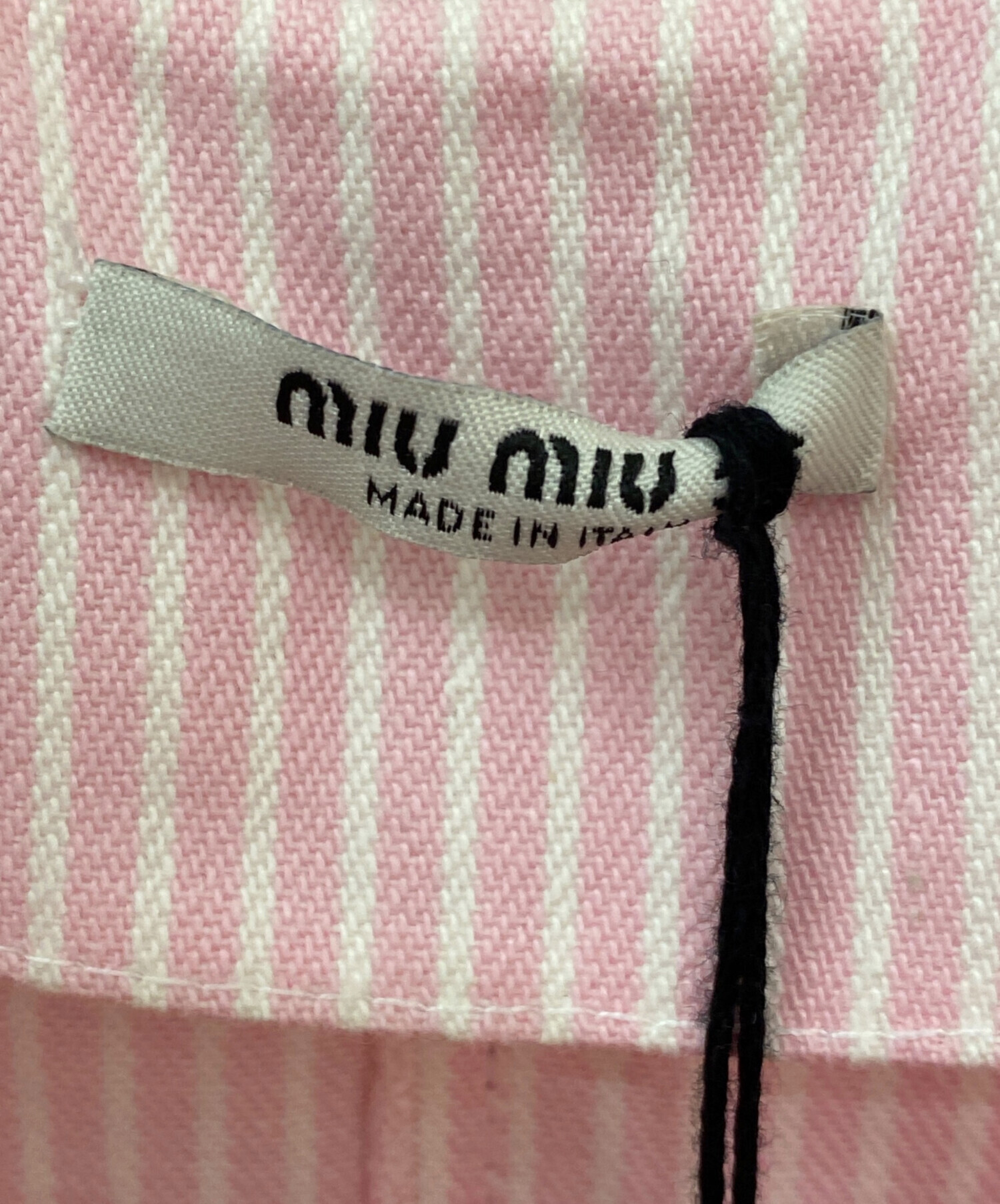miu miu ミュウミュウ ストライプノースリーブワンピース