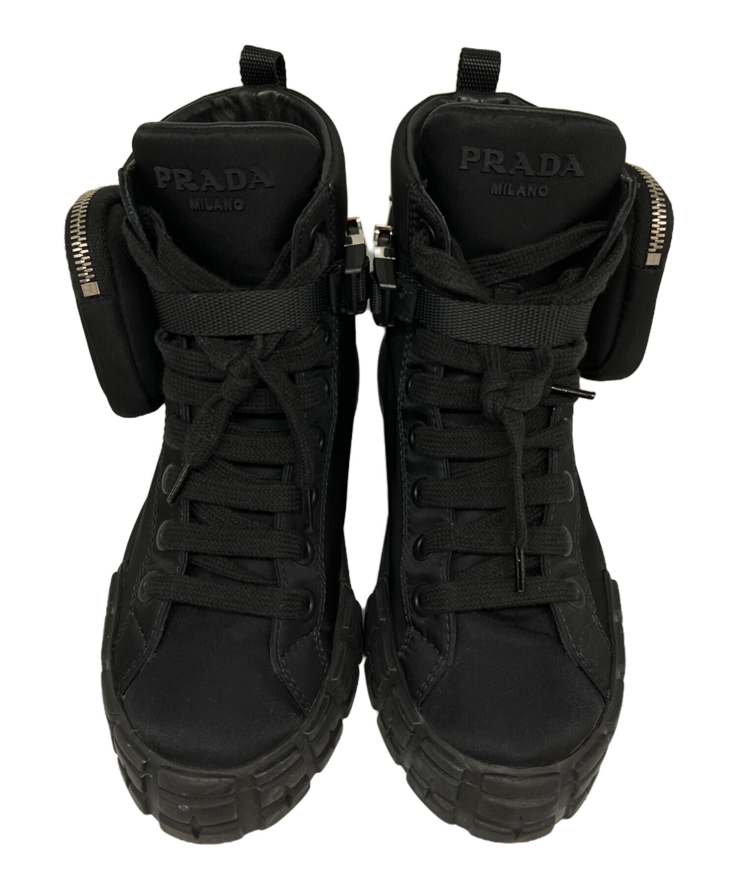 Re-Nylon ブーツ 36 Black Monolith leather and Re-Nylon boots with 