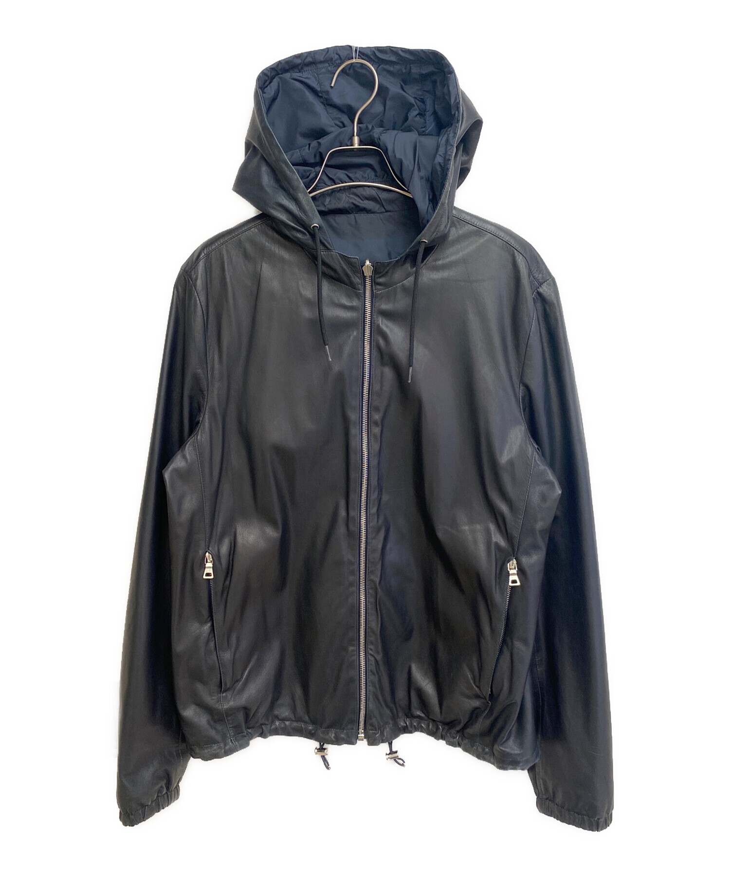 中古・古着通販】PRADA (プラダ) リバーシブルレザーフーディー