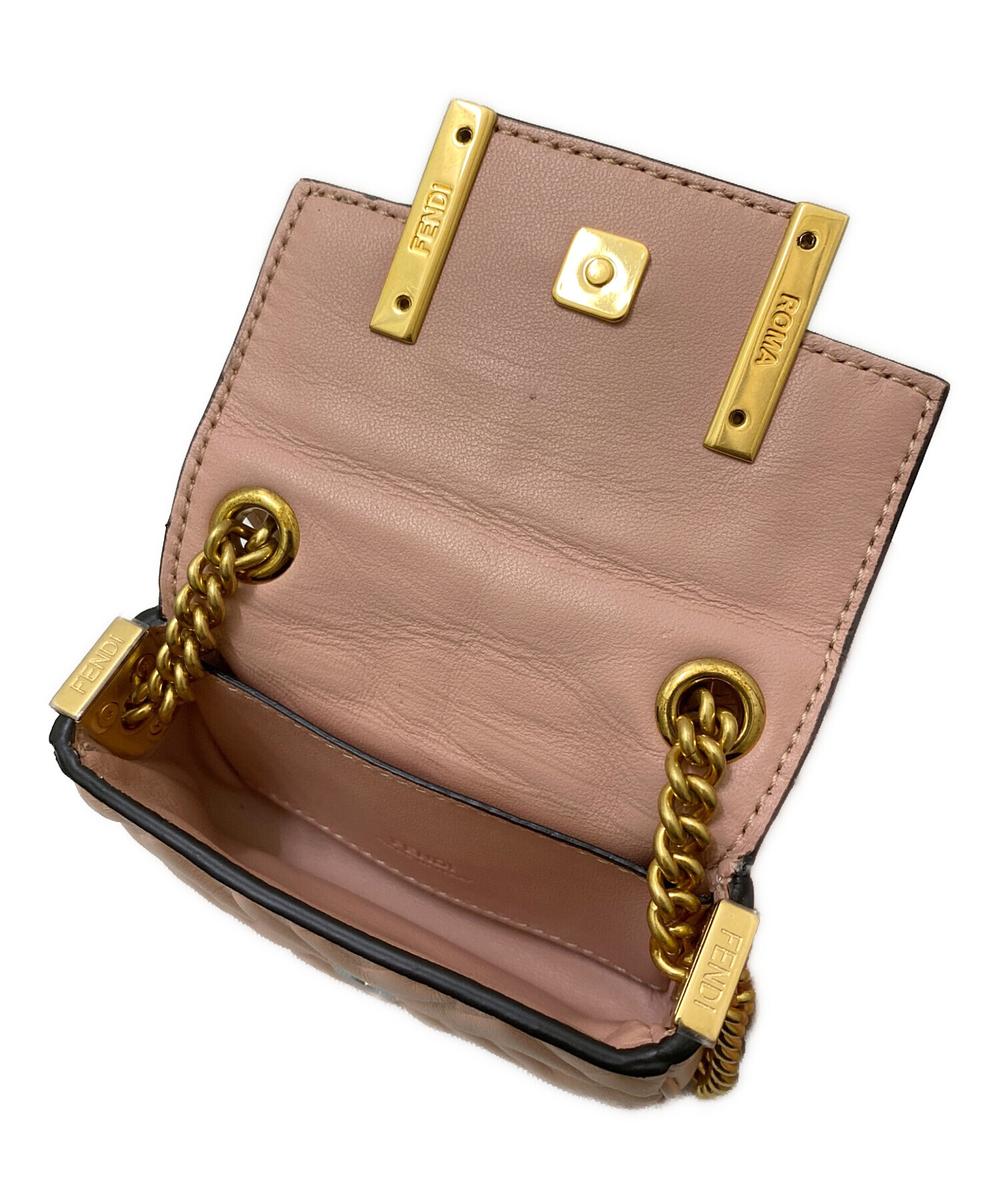 中古・古着通販】FENDI (フェンディ) ナノバケットチェーン ピンク