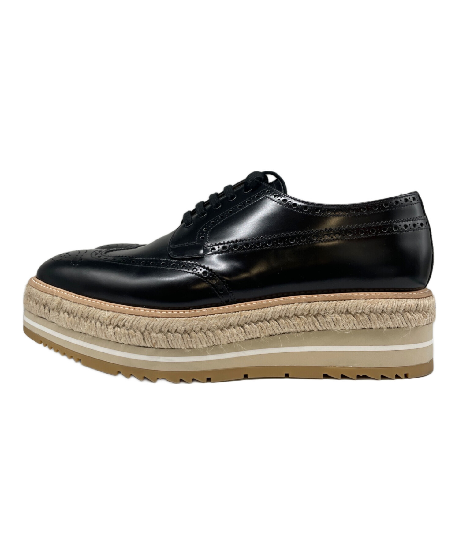 中古・古着通販】PRADA (プラダ) プラットフォームダービーウェッジ