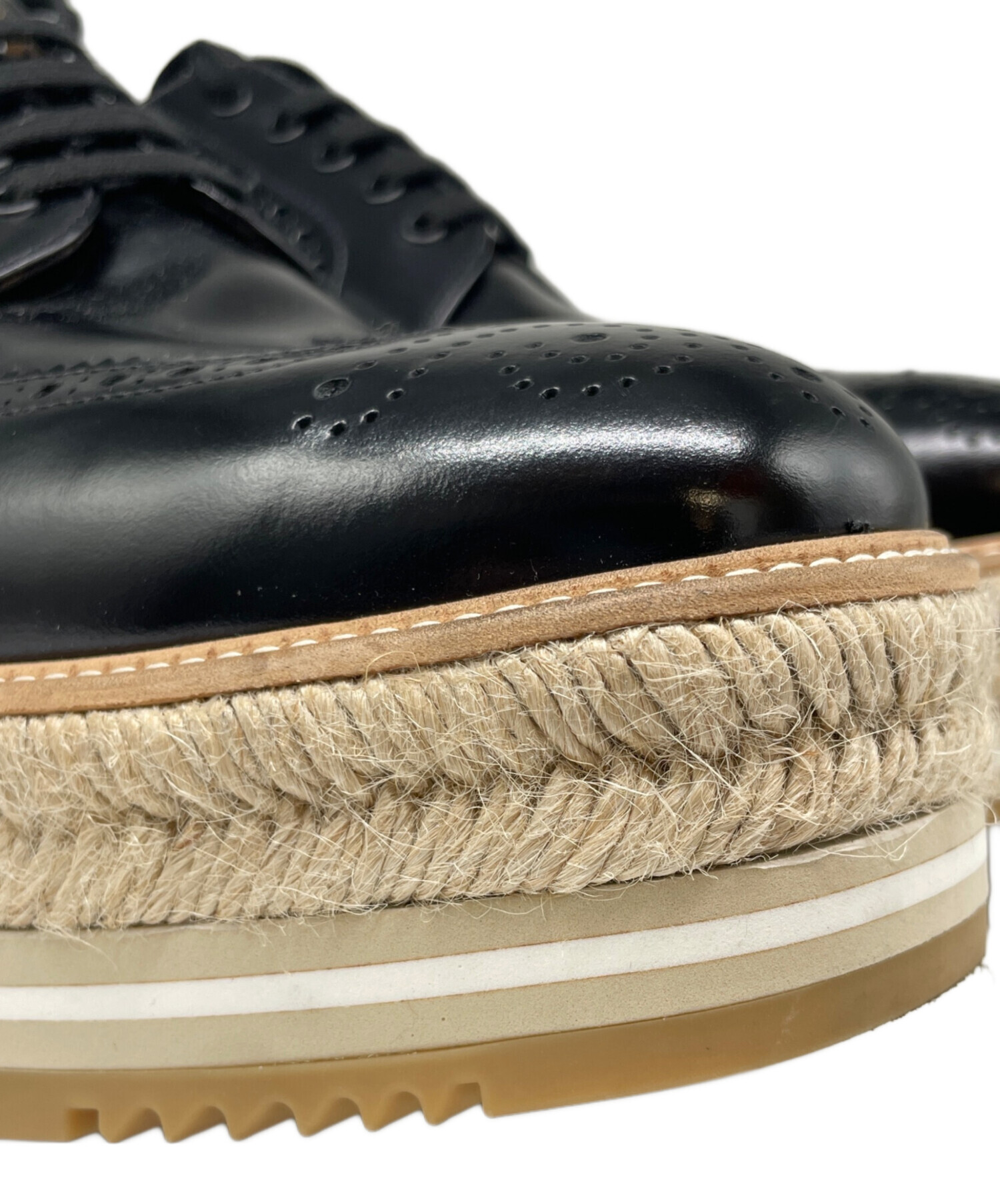 中古・古着通販】PRADA (プラダ) プラットフォームダービーウェッジ