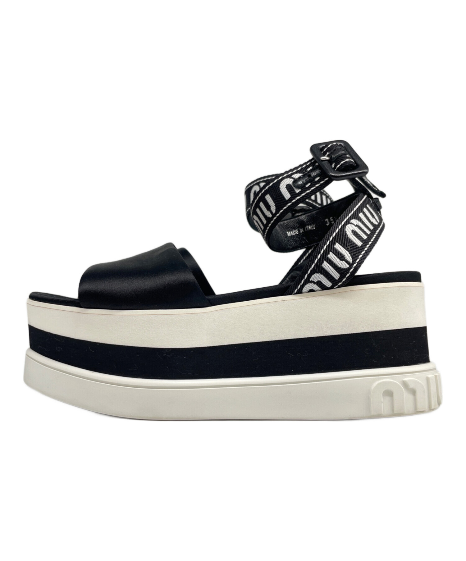 中古・古着通販】MIU MIU (ミュウミュウ) 厚底アンクルロゴストラップ