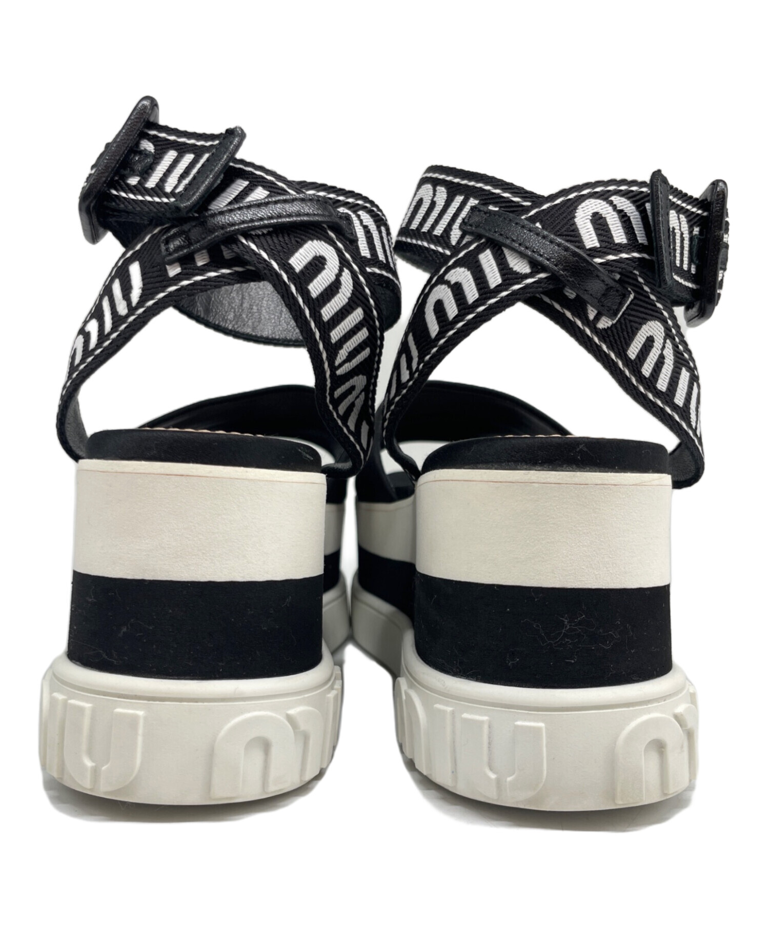 中古・古着通販】MIU MIU (ミュウミュウ) 厚底アンクルロゴストラップ 