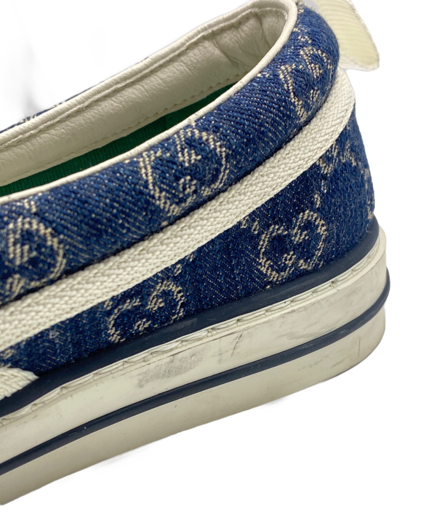 中古・古着通販】GUCCI (グッチ) GG柄スリッポン インディゴ サイズ:6 