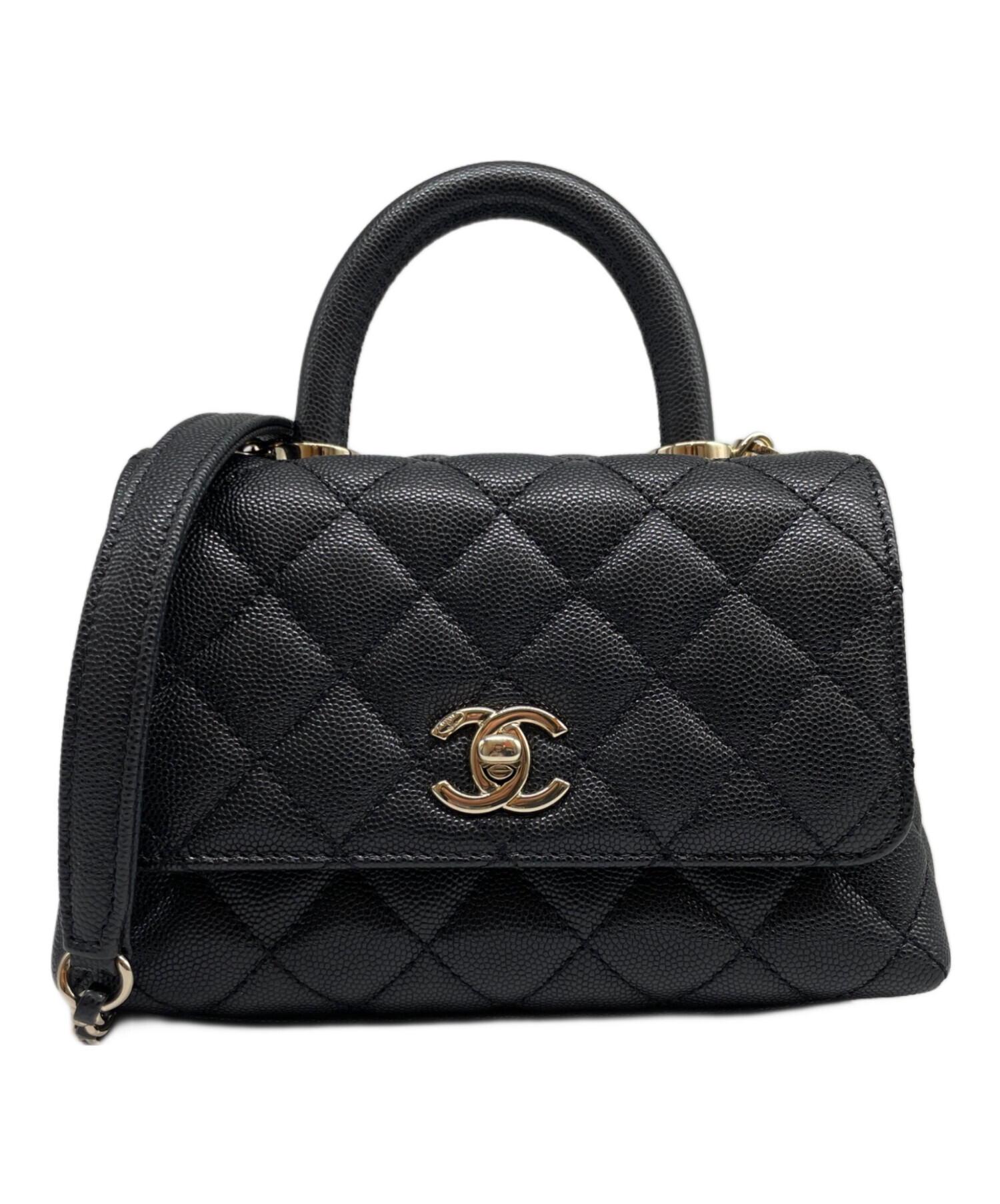 中古・古着通販】CHANEL (シャネル) ココハンドル 19 XXS ブラック