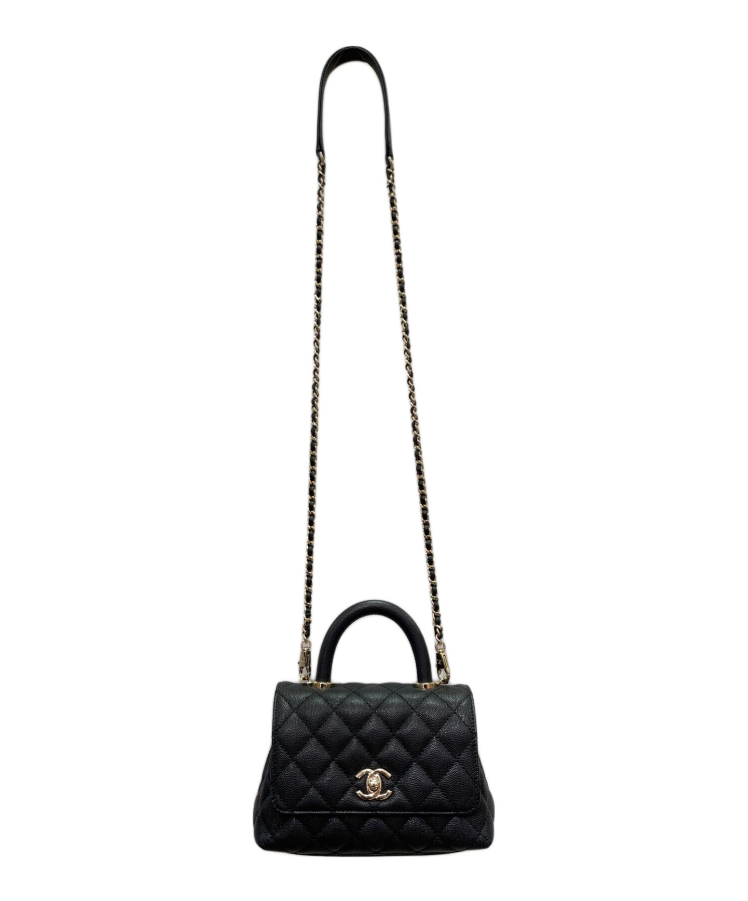 中古・古着通販】CHANEL (シャネル) ココハンドル 19 XXS ブラック
