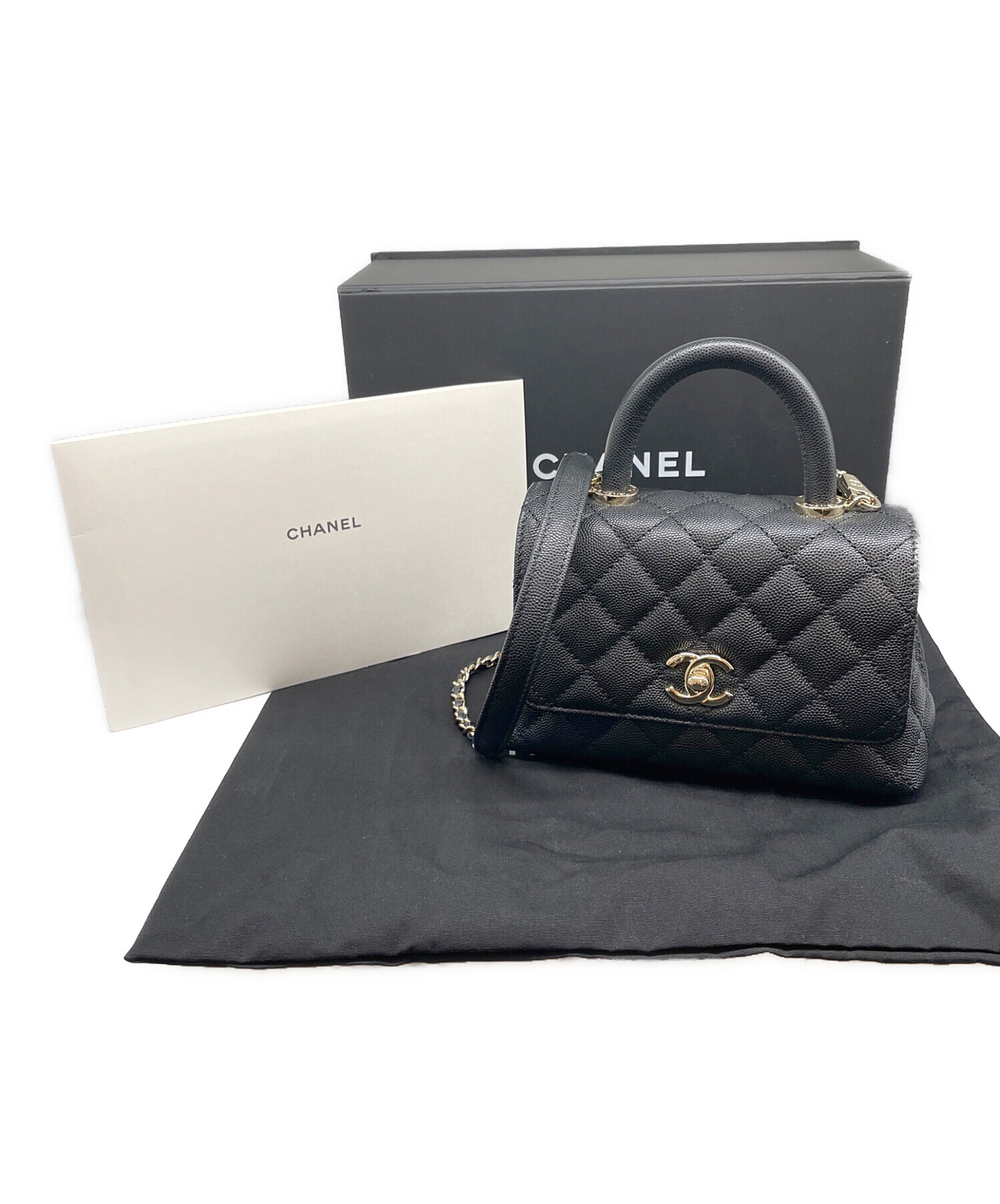 中古・古着通販】CHANEL (シャネル) ココハンドル 19 XXS ブラック