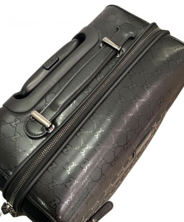 中古・古着通販】GUCCI (グッチ) GGインプリメ スーツケース ブラック