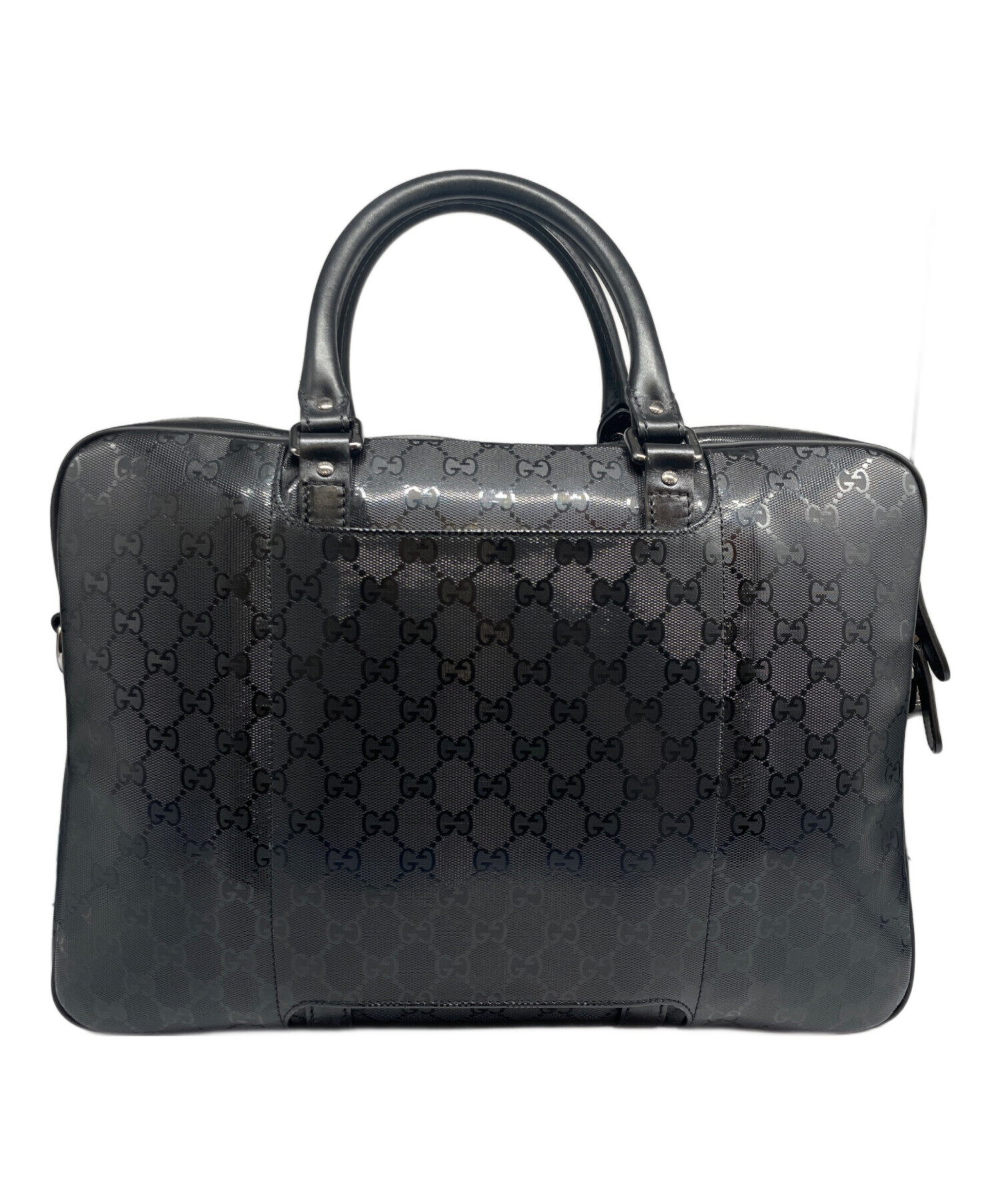 中古・古着通販】GUCCI (グッチ) GG インプリメ ハンドバッグ ブラック 
