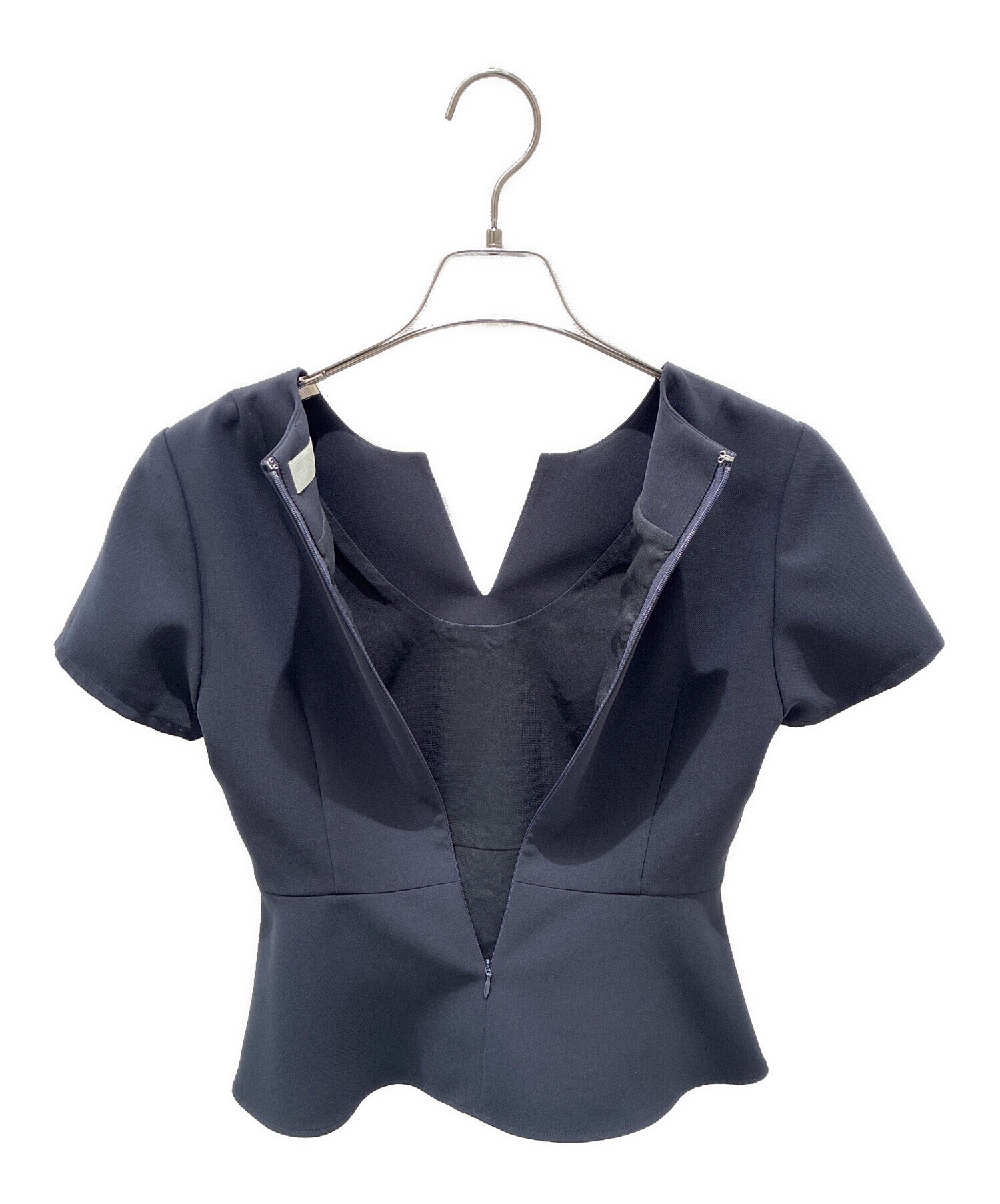 中古・古着通販】CELFORD (セルフォード) ペプラムブラウス ネイビー