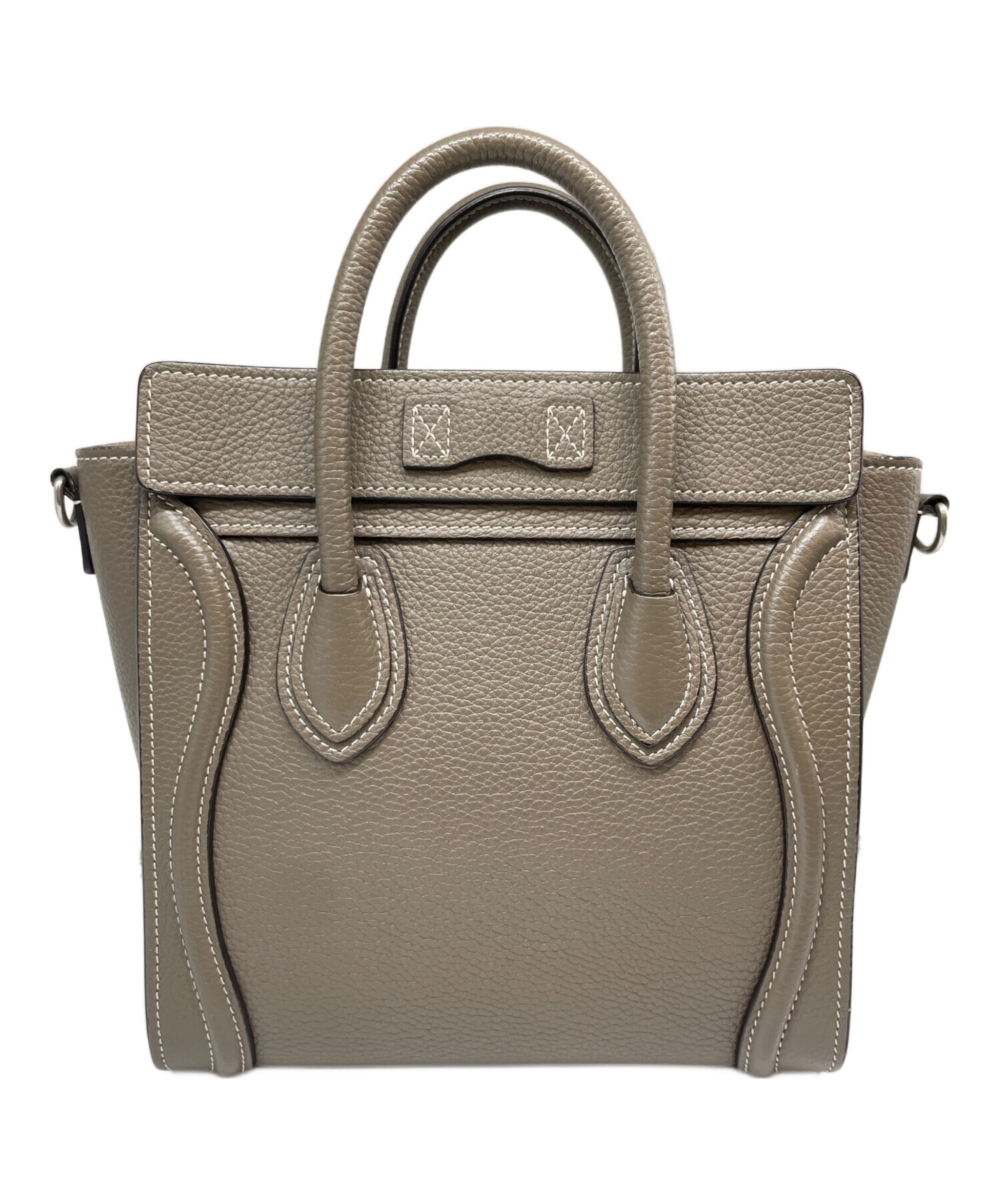 CELINE ラゲージ　ナノ　 スリ　ベージュ　グレージュ　ハンドバッグ 中古・古着通販】CELINE (セリーヌ) ラゲージ ナノ 2WAYバッグ