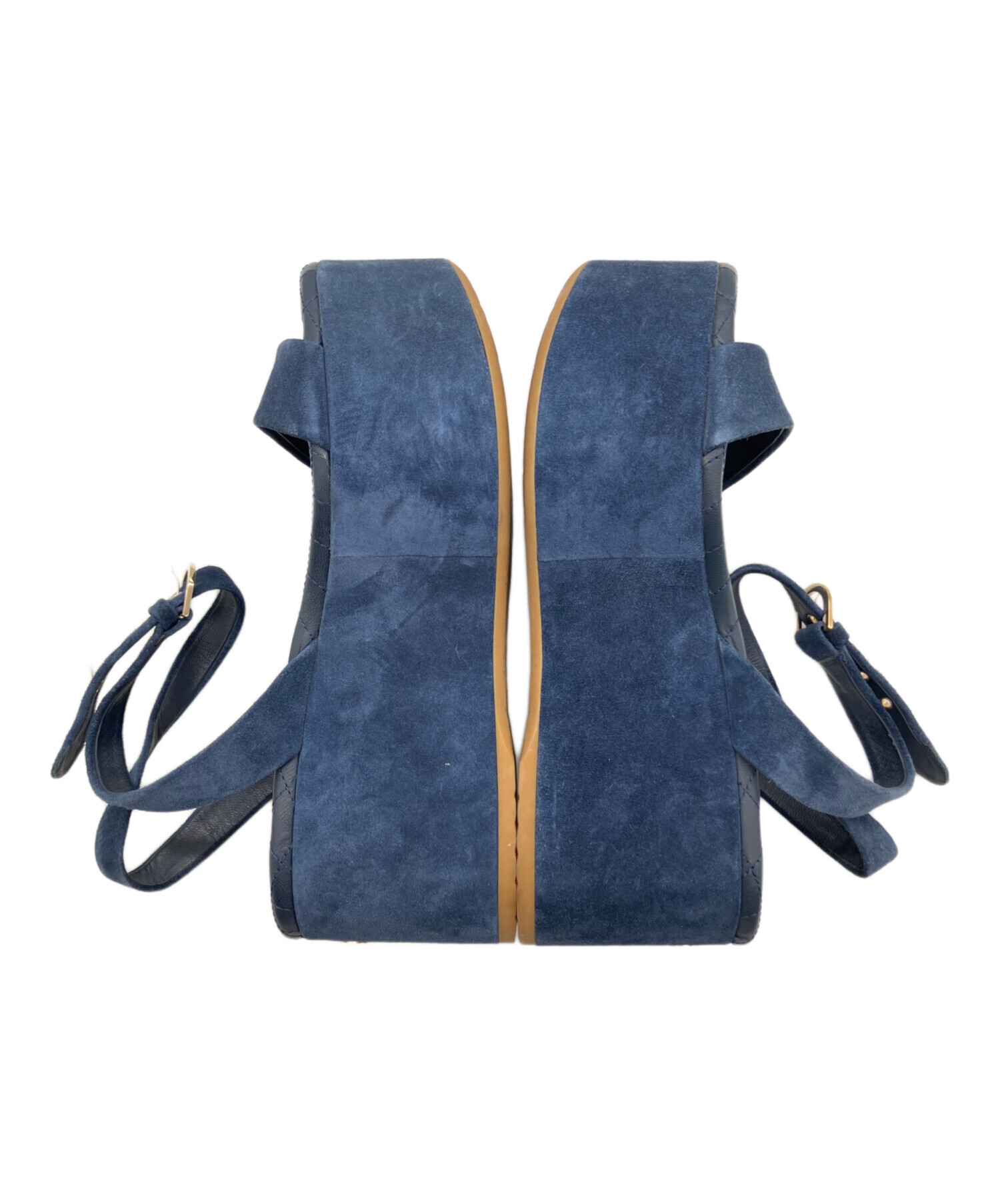 CHANEL シャネル サンダル ネイビー サイズ36 V112 シャネル