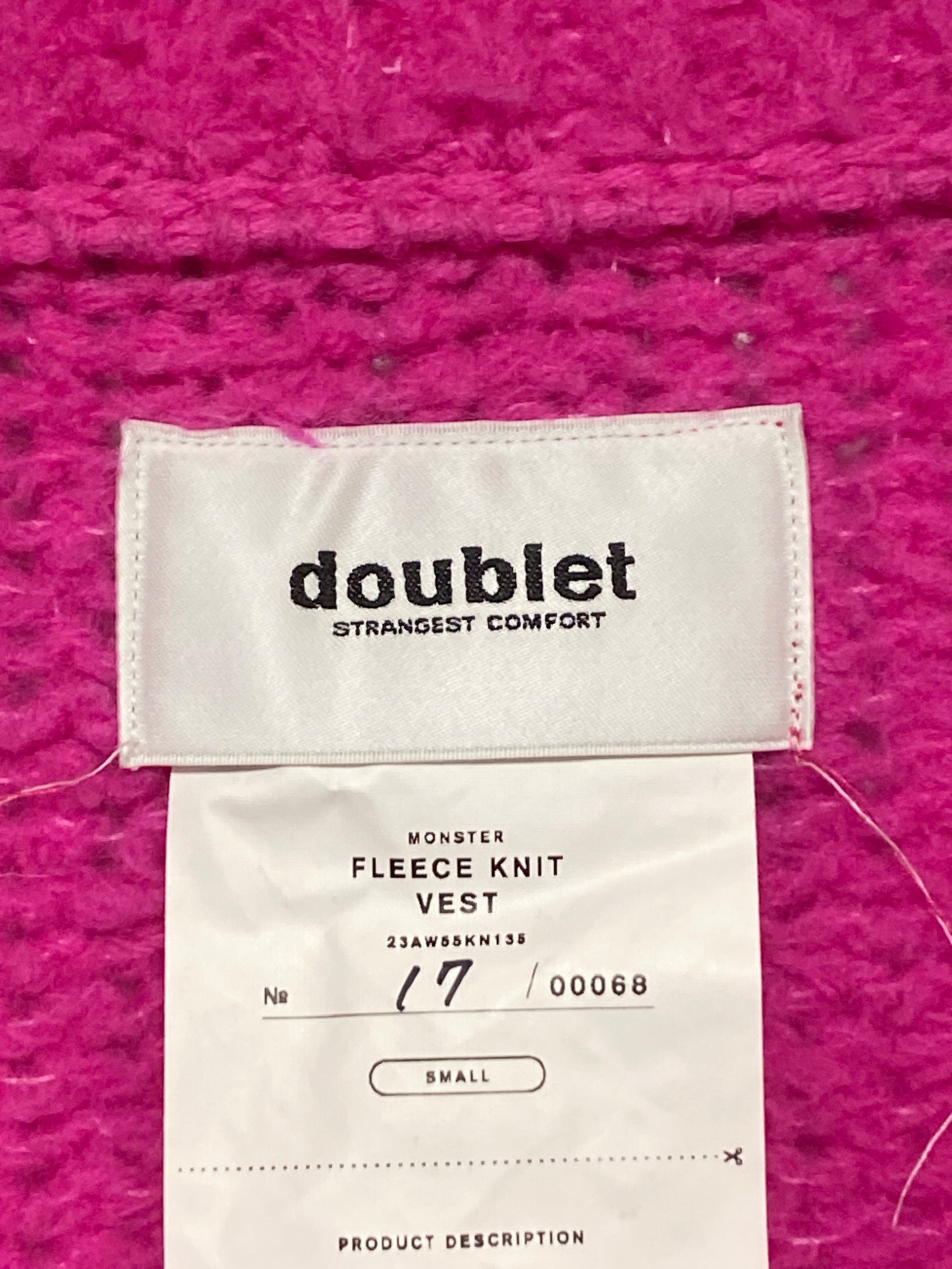 中古・古着通販】doublet (ダブレット) FLEECE KNIT VEST ショッキング 