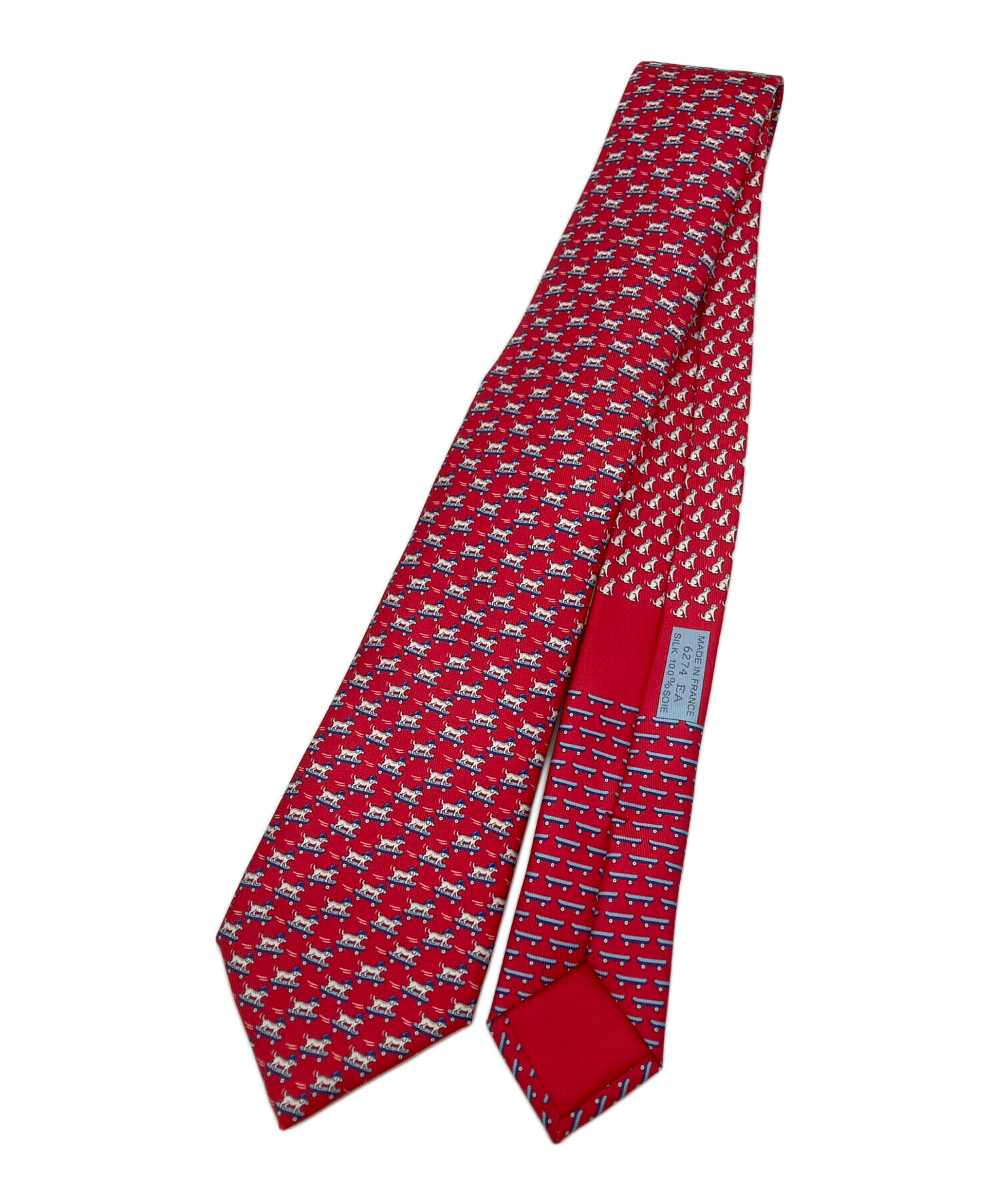 エルメス　HERMES ネクタイ　赤 中古・古着通販】HERMES (エルメス) ローラー・ドッグ ネクタイ レッド