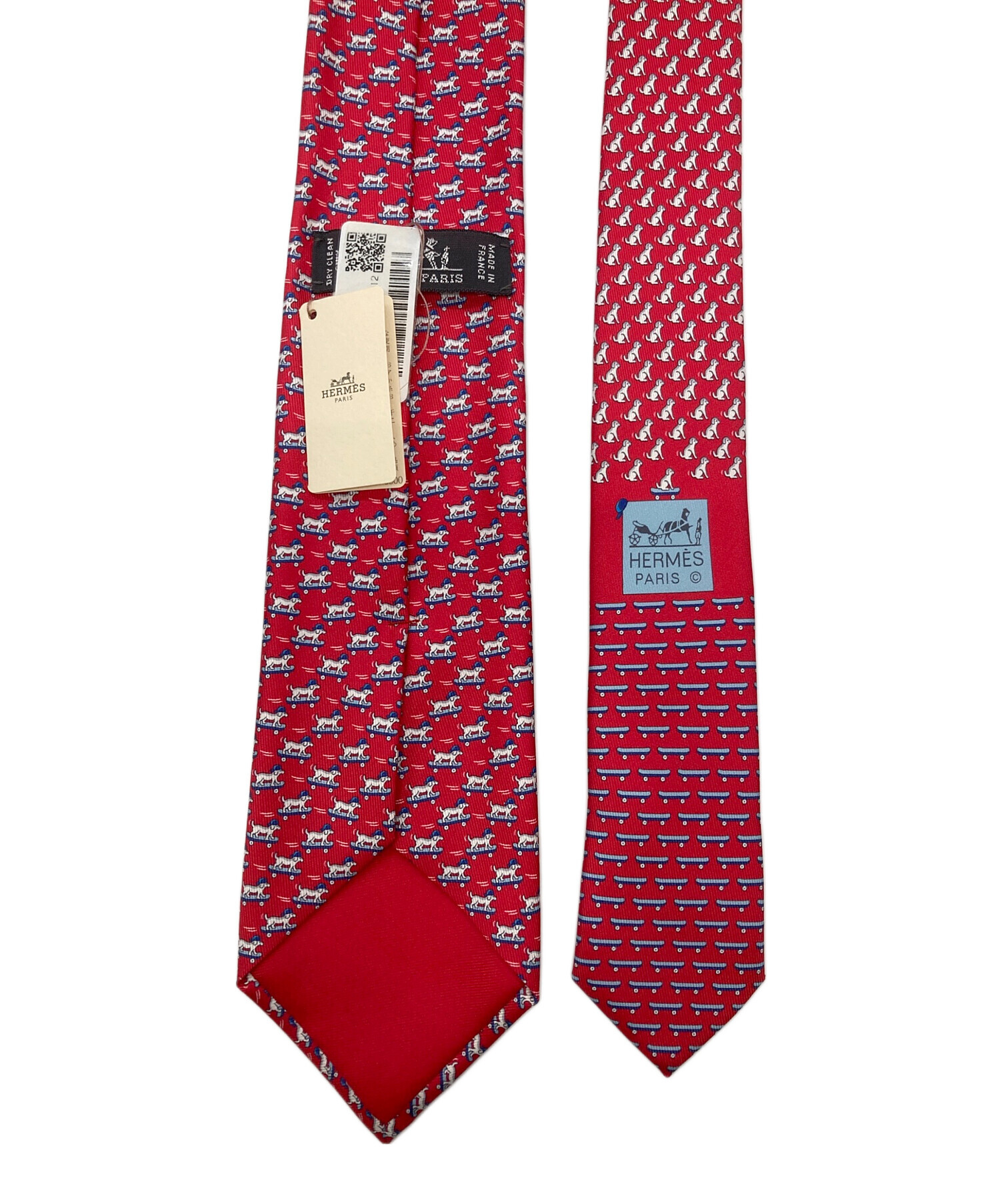 中古・古着通販】HERMES (エルメス) ローラー・ドッグ ネクタイ レッド