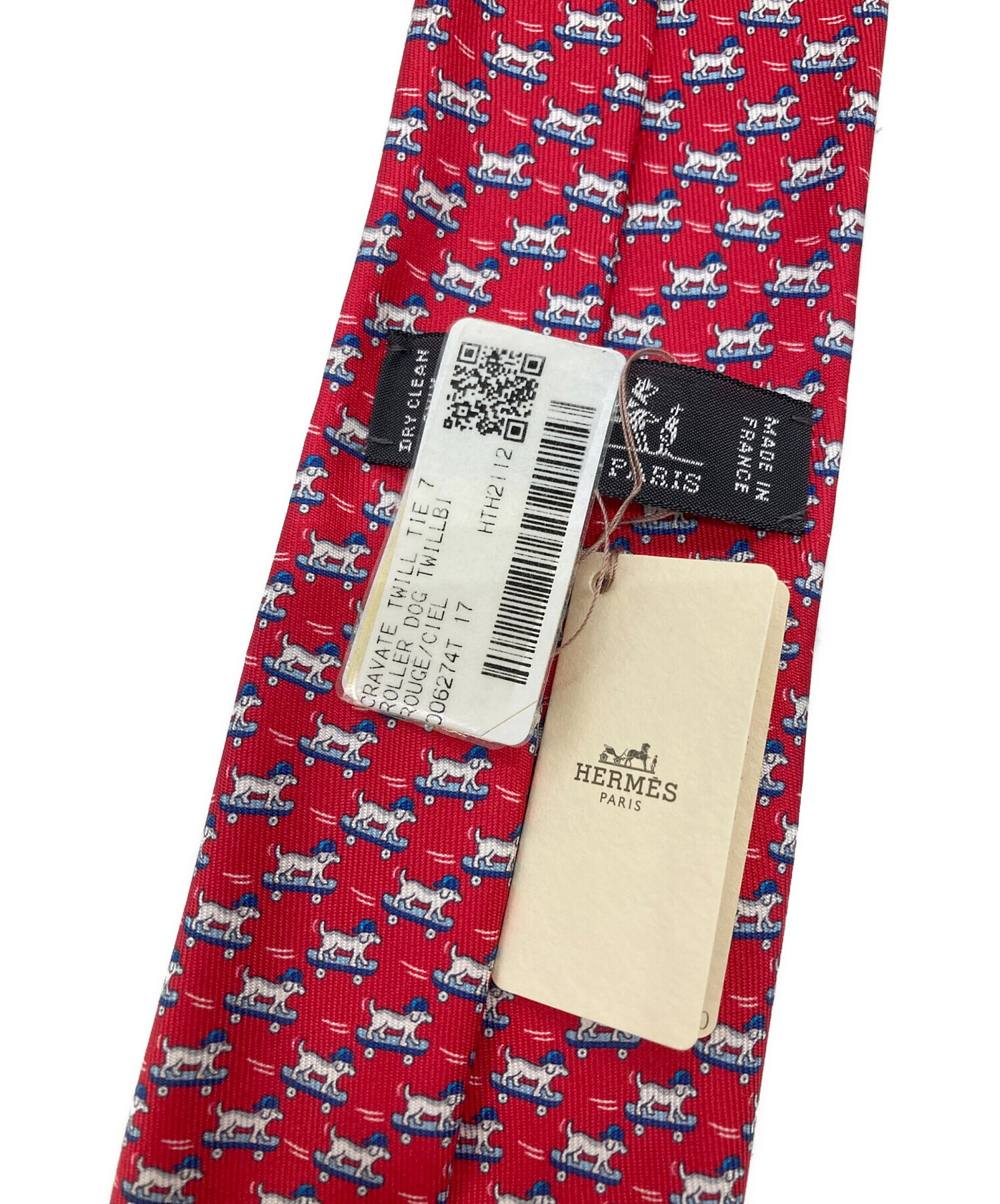 中古・古着通販】HERMES (エルメス) ローラー・ドッグ ネクタイ レッド