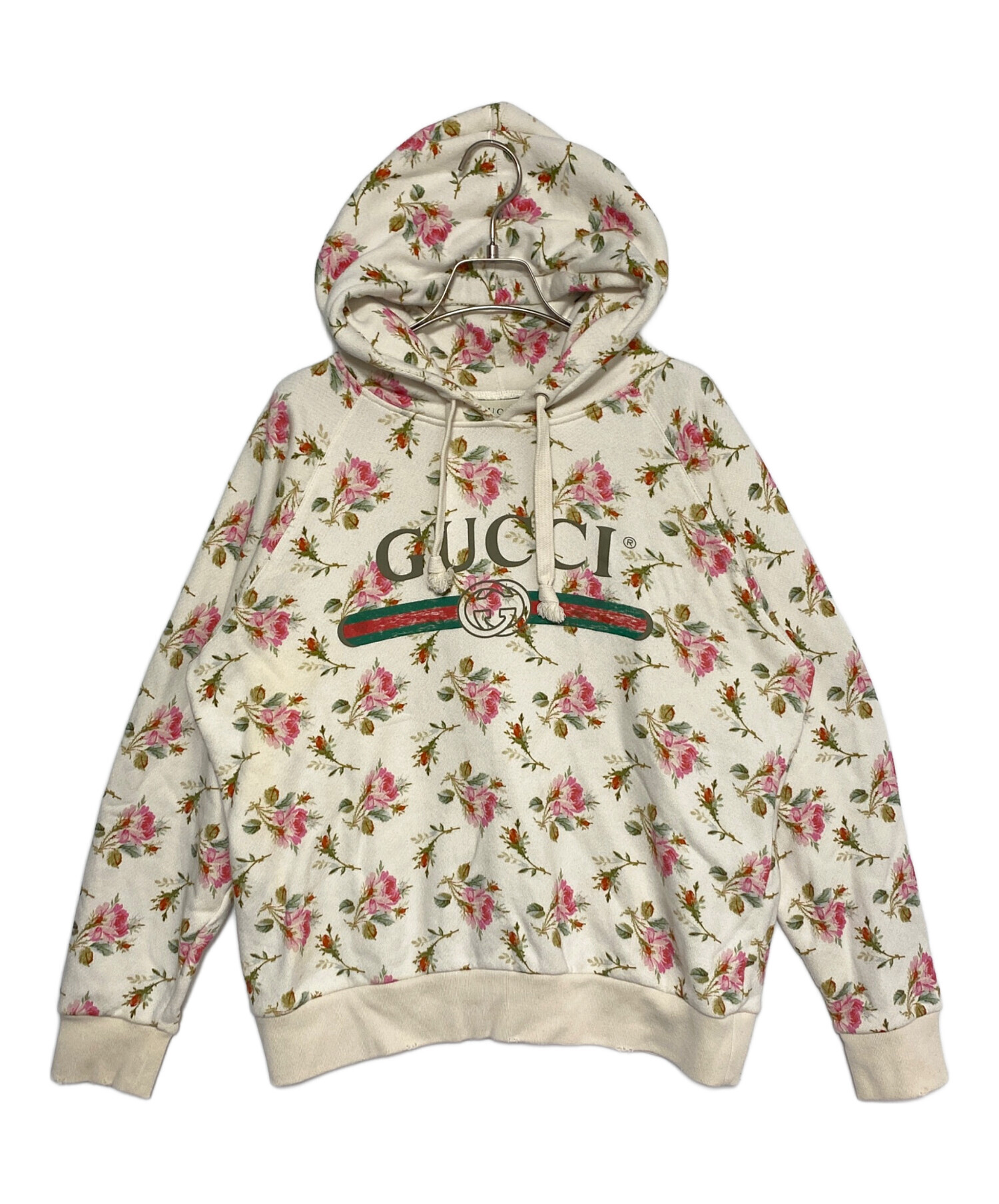 中古・古着通販】GUCCI (グッチ) フローラルニットパーカー アイボリー