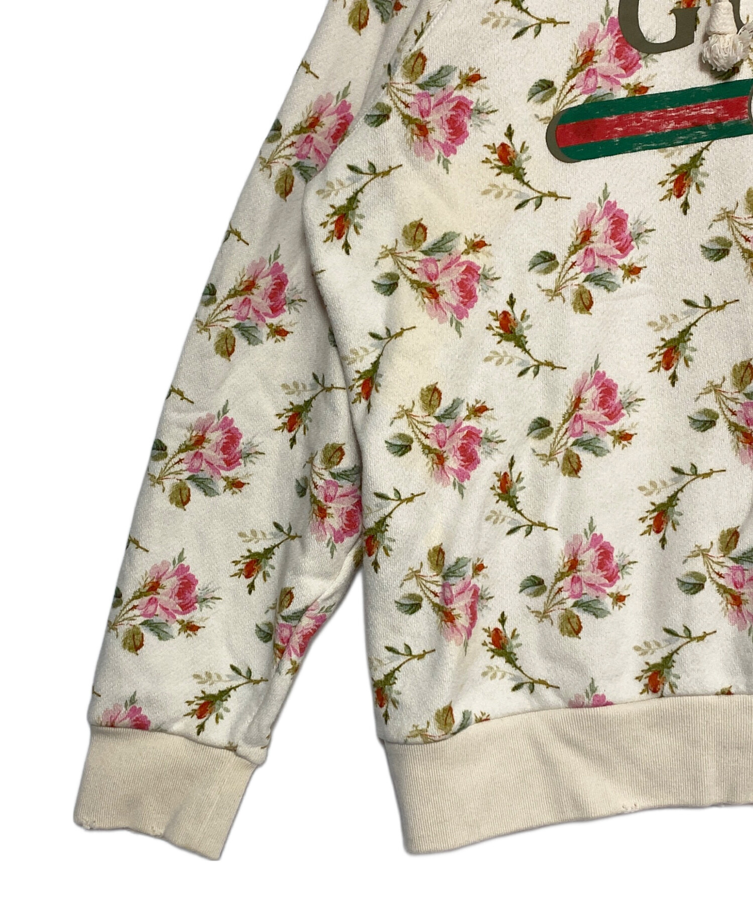 中古・古着通販】GUCCI (グッチ) フローラルニットパーカー アイボリー