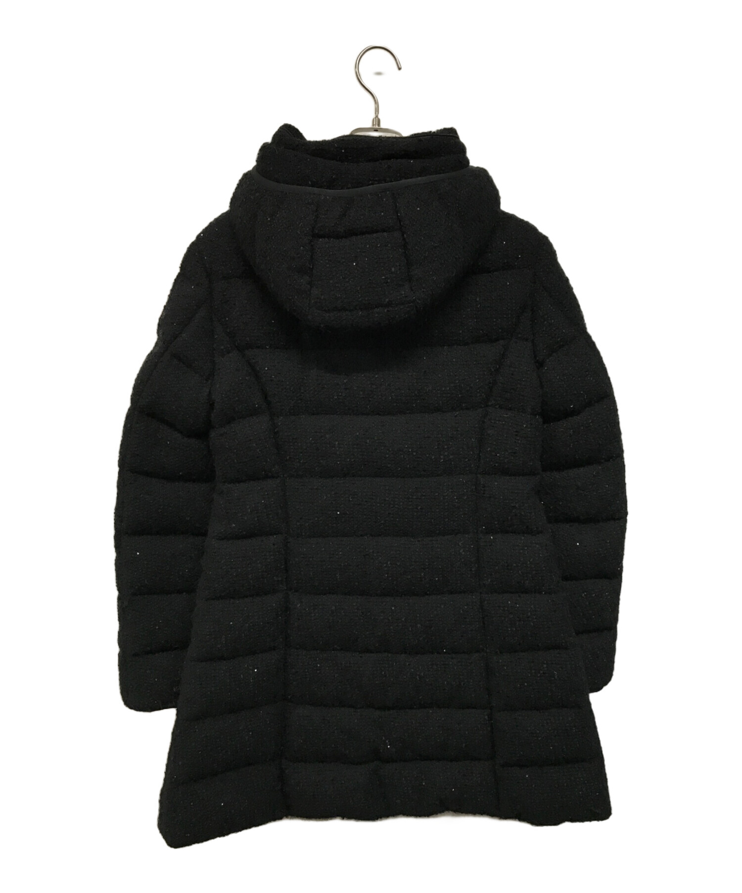 良品 モンクレール ダウンコート ツイード ファー Mサイズ 中古・古着通販】MONCLER (モンクレール) ツイードダウンコート