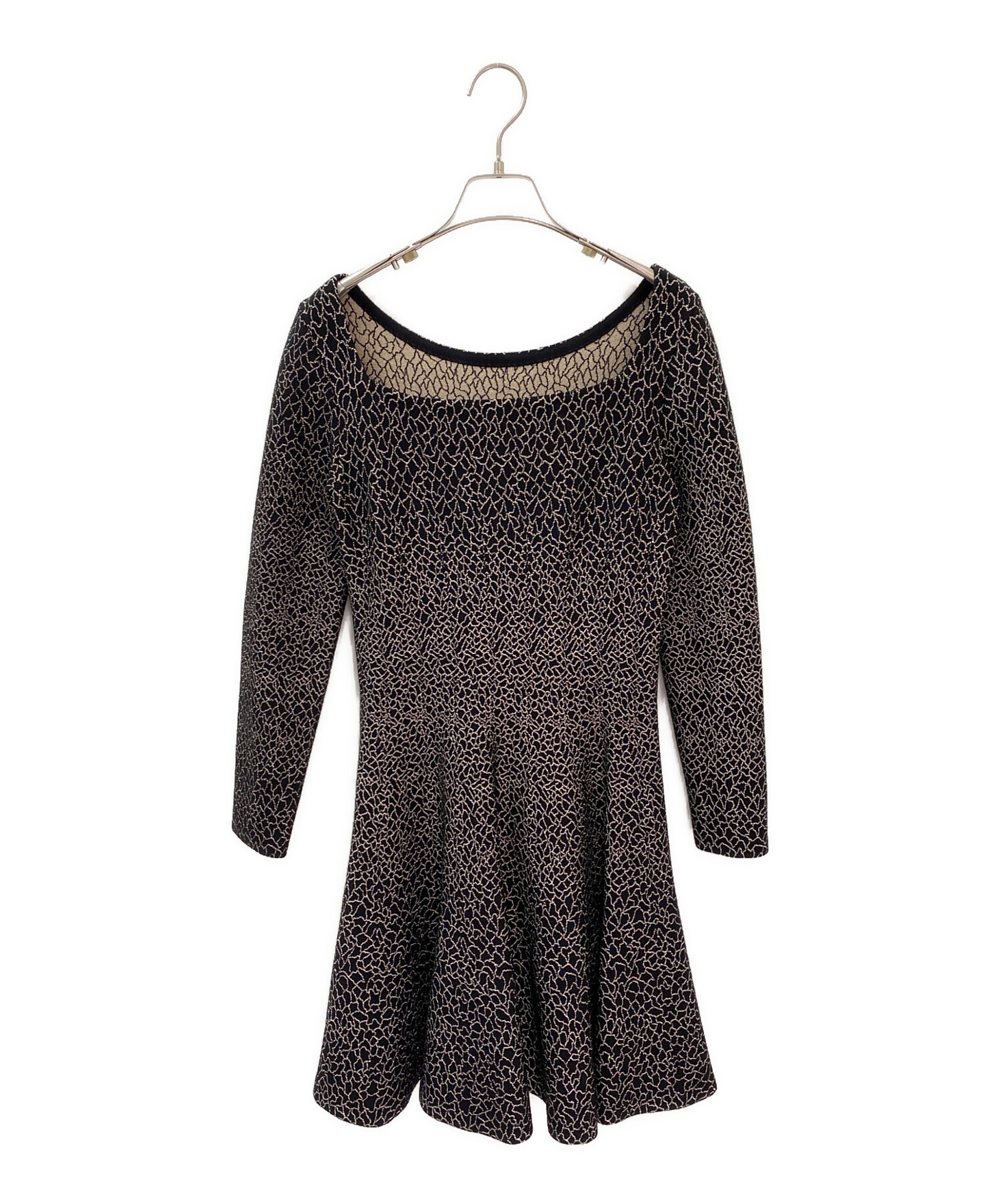 中古・古着通販】ALAIA (アライア) スクエアネックワンピース ブラック 