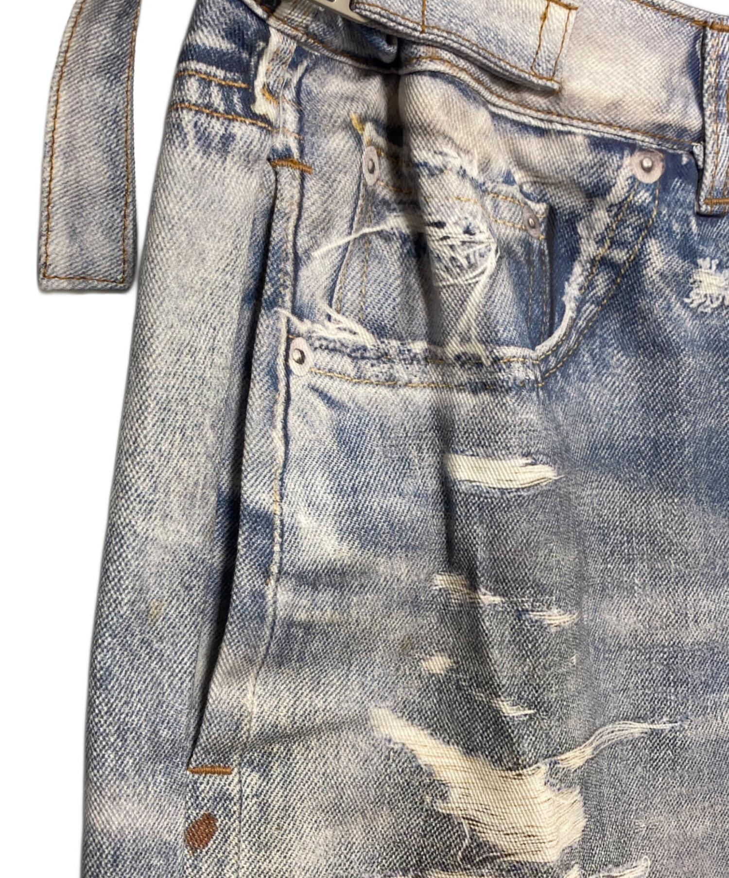 protocol index転写デニムパンツ　公式タグ　保存袋付き　新品未使用品 中古・古着通販】Protocol Index (プロトコルインデックス) 転写デニム