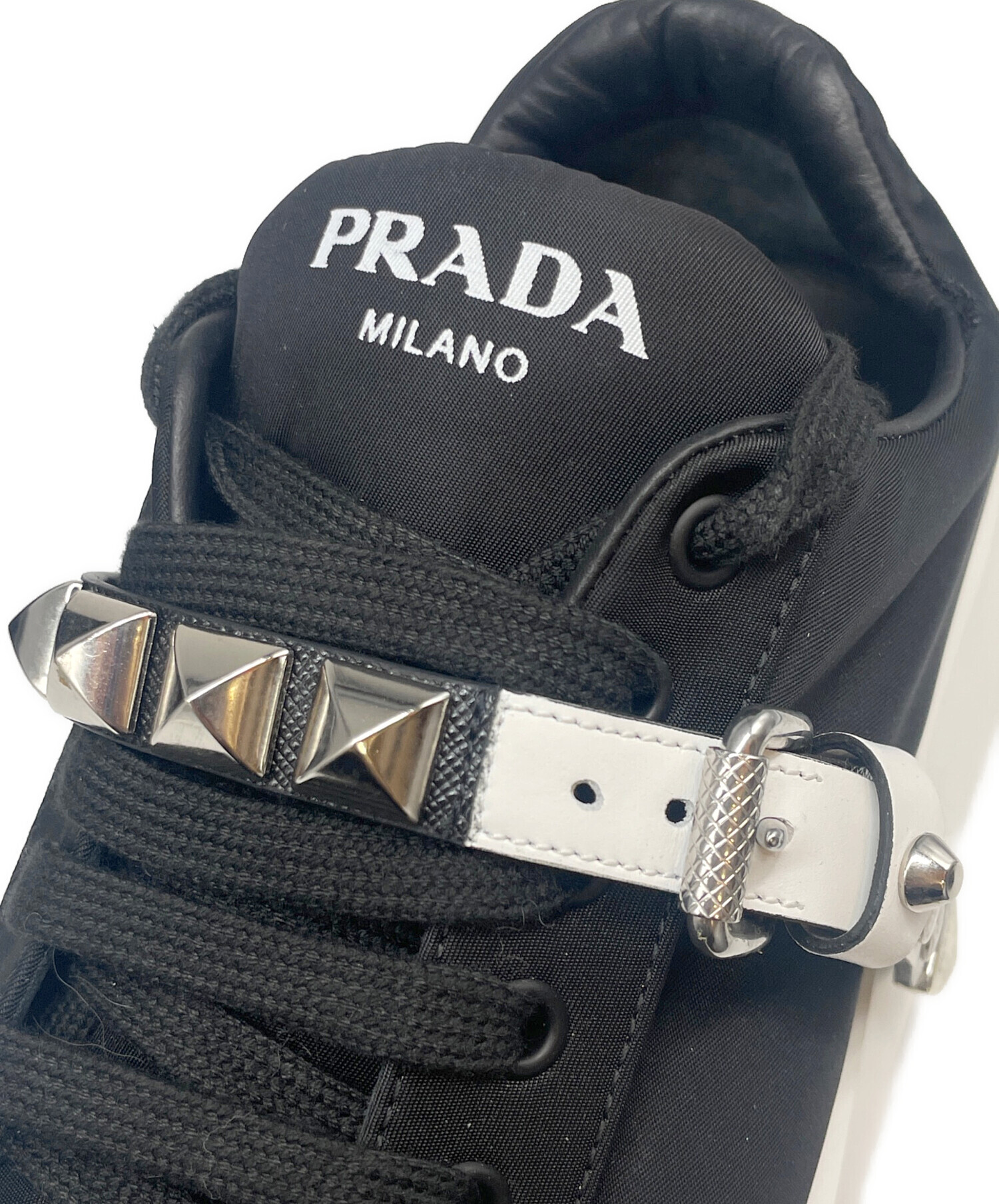 中古・古着通販】PRADA (プラダ) スタッズバックル付ナイロン 
