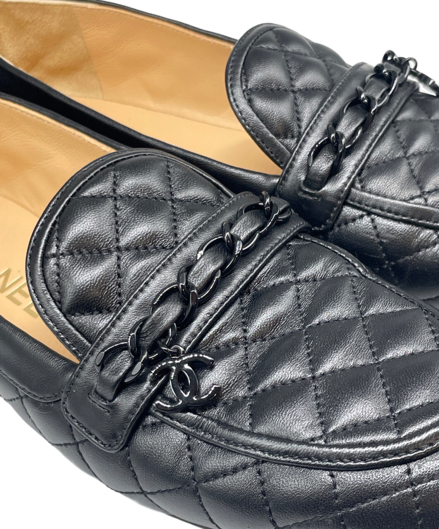 中古・古着通販】CHANEL (シャネル) キルティング ローファー ブラック